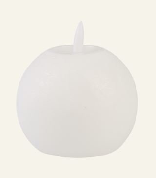 Lucius rustic round led-kynttilä valkoinen