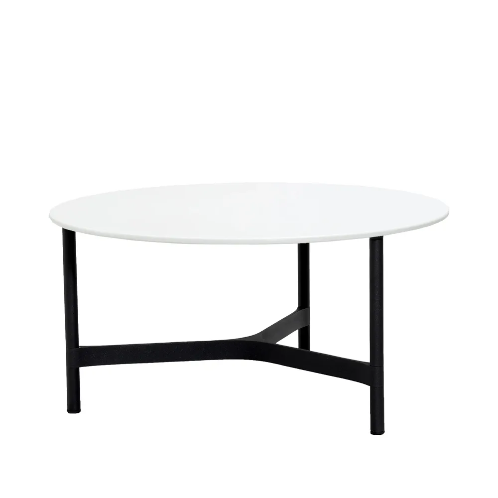 Cane-line Twist sohvapöytä, suuri Ø90 cm White-lava grey