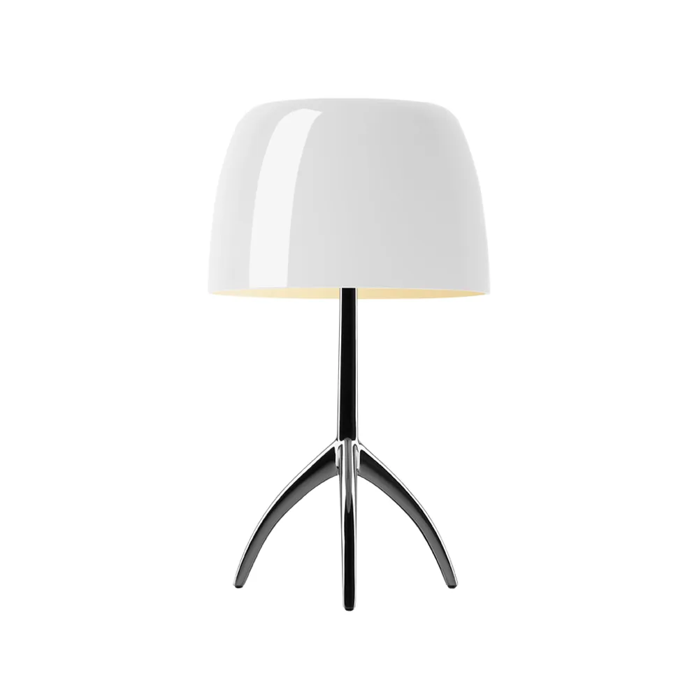 Foscarini Lumiere Grande himmennettävä pöytälamppu valkoinen, mustakromi