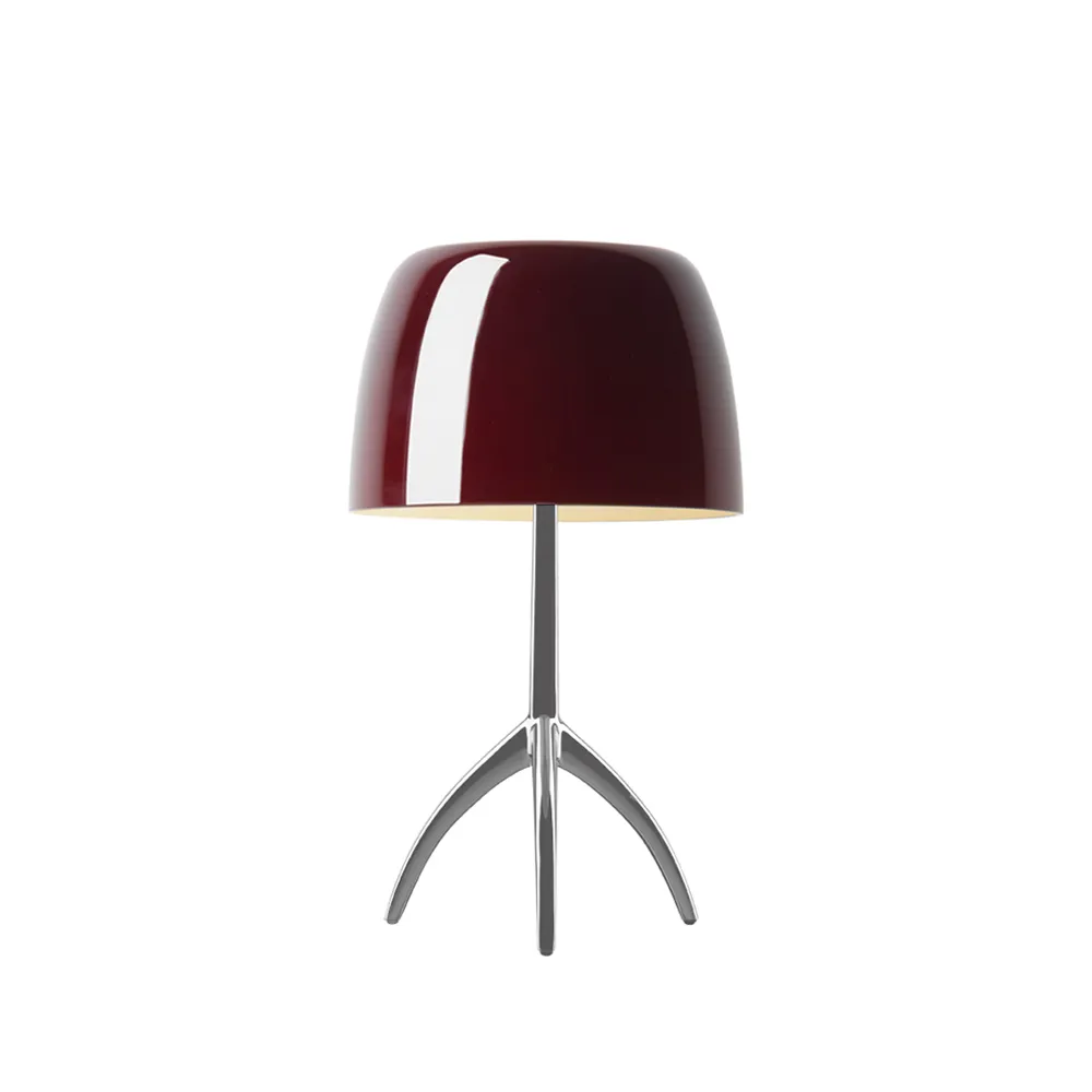 Foscarini Lumiere Piccola himmennettävä pöytälamppu Kirsikanpunainen varjostin alumiinijalka