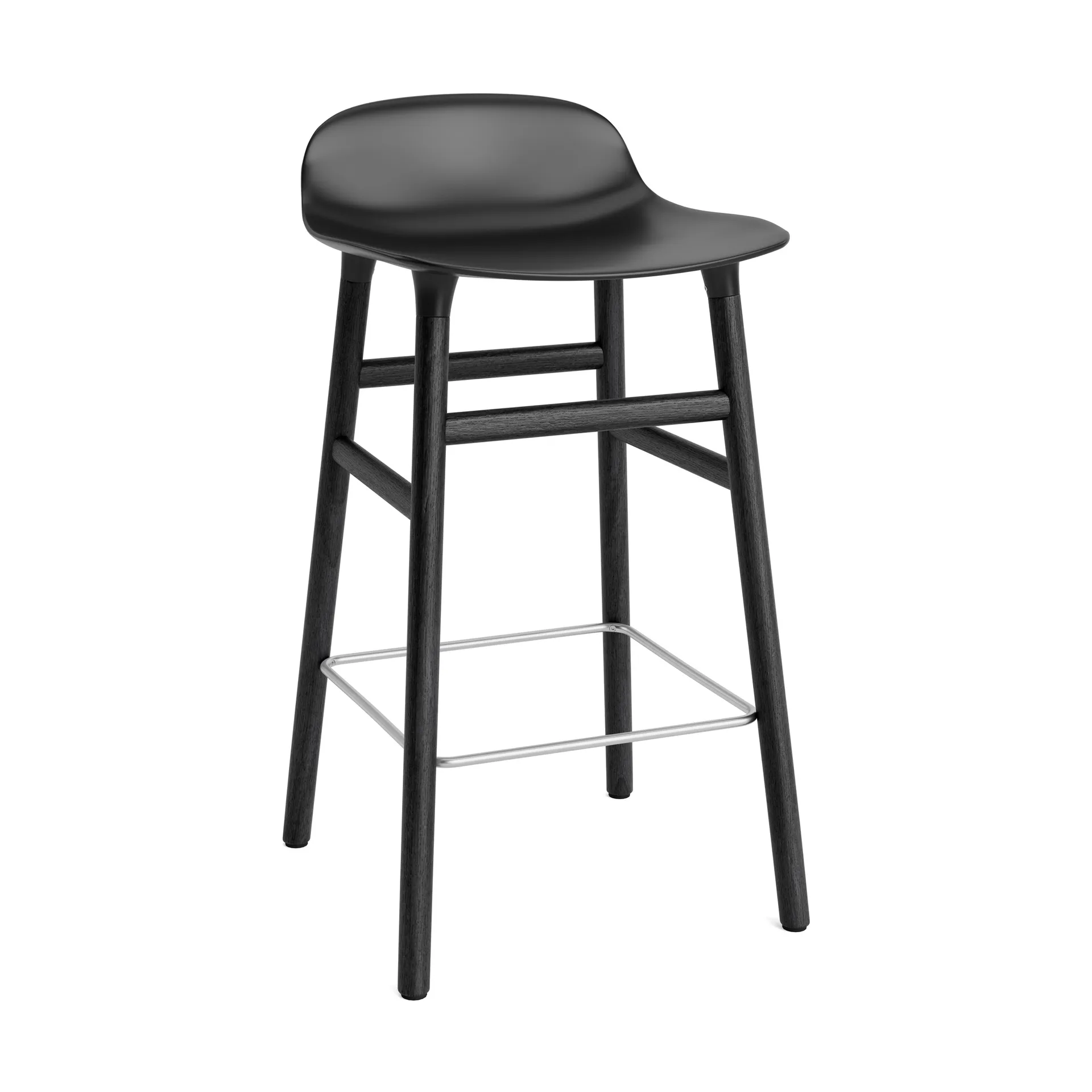 Normann Copenhagen Form Chair -baarituoli lakatut tammijalat 65 cm Musta