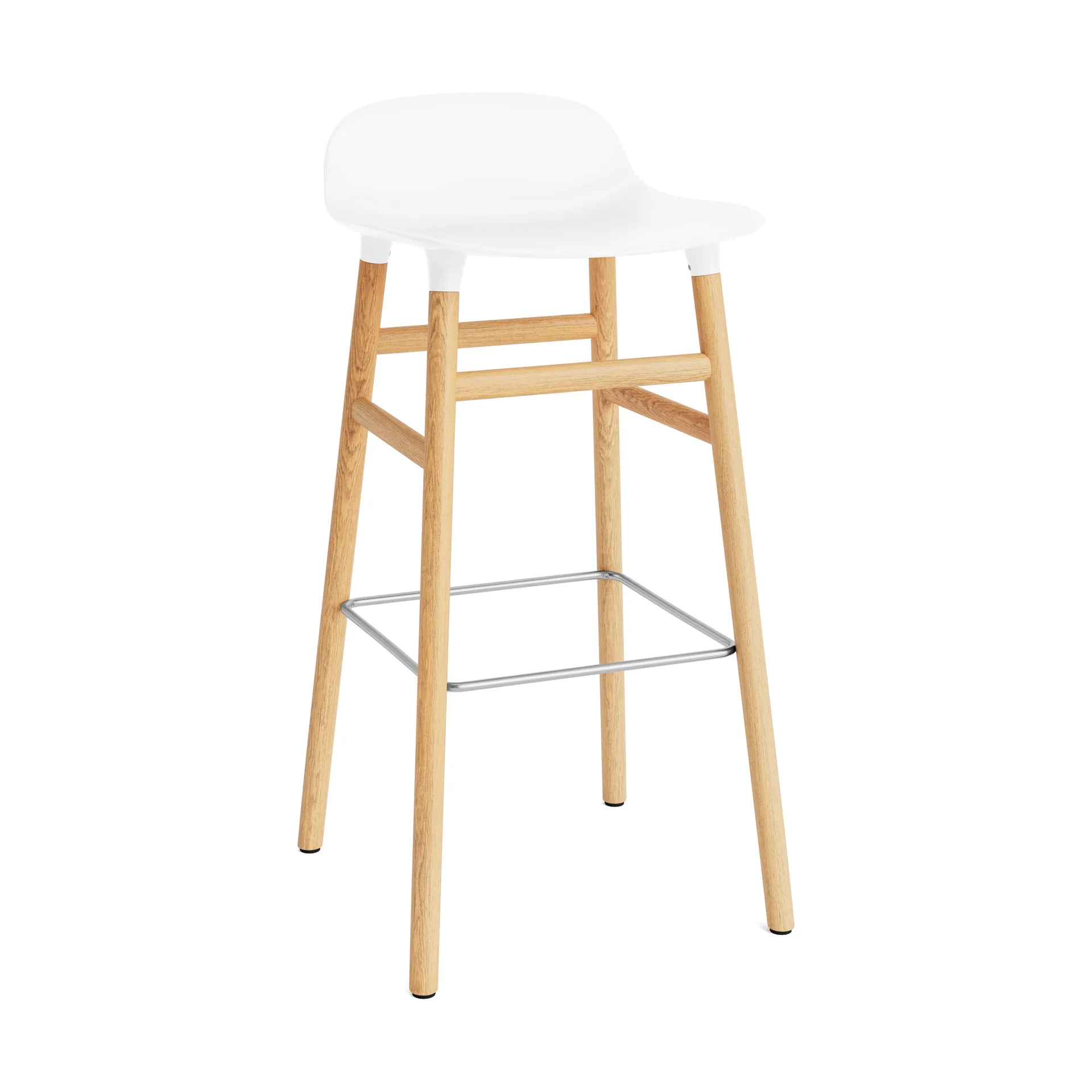 Normann Copenhagen Form baarituoli tammijalat 75 cm valkoinen