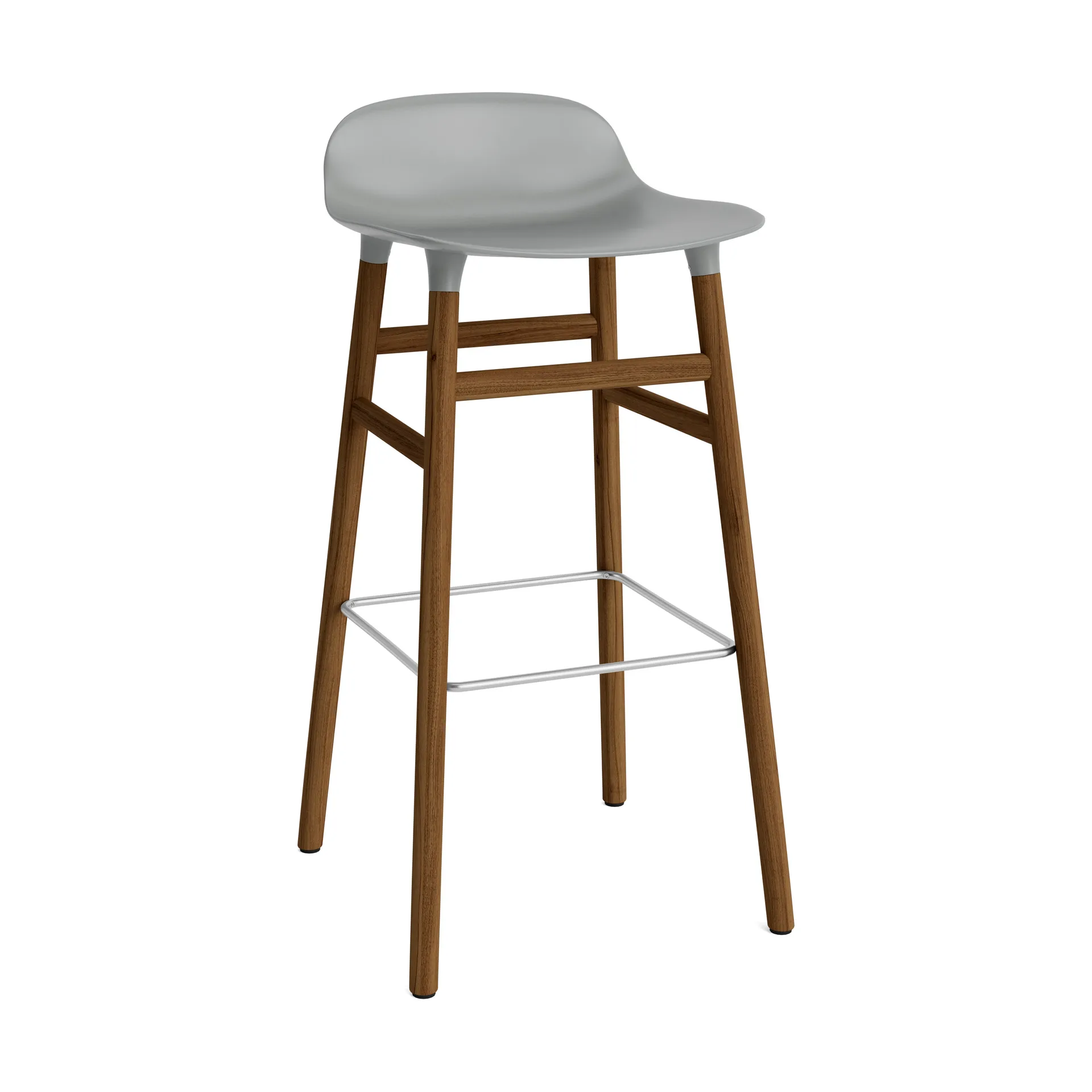 Normann Copenhagen Form baarituoli saksanpähkinäjalat 75 cm harmaa