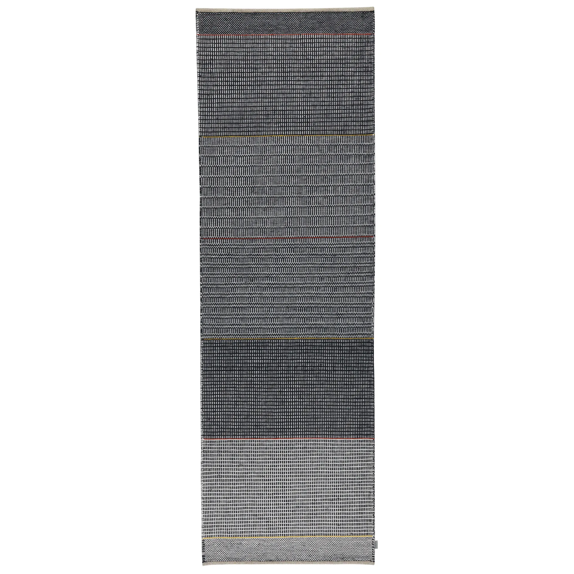 Kateha Tribulus One -villamatto, 80 x 250 cm musta, valkoinen, punainen, keltainen