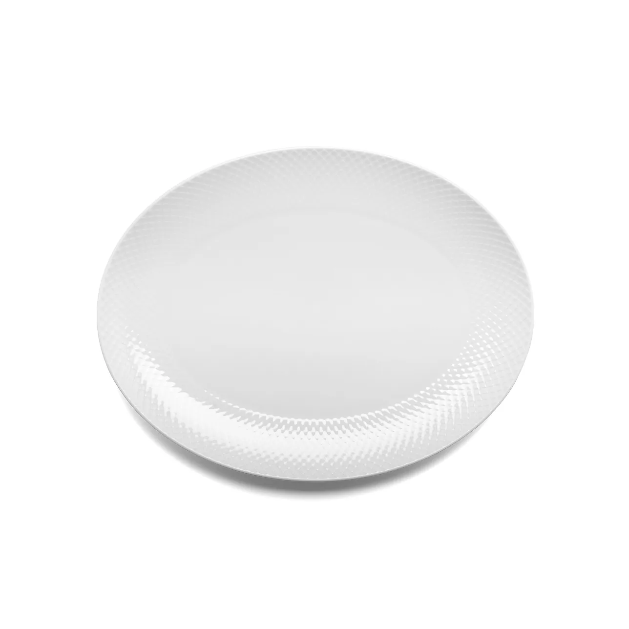 Lyngby Porcelæn Rhombe tarjoiluvati, ovaali 35x26,5 cm valkoinen