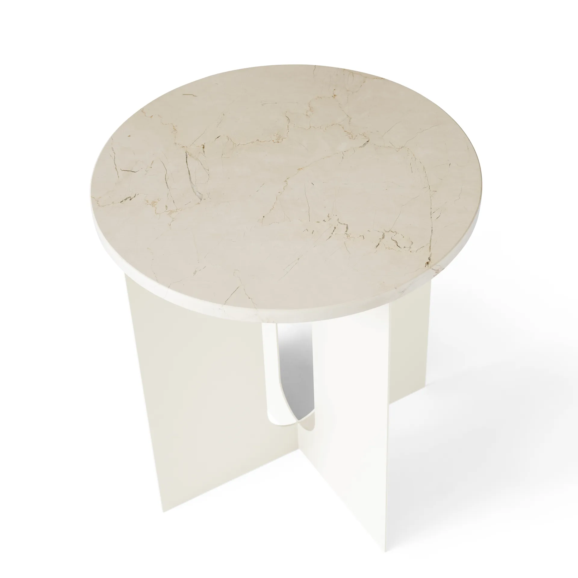 Audo Copenhagen Androgyne pöytälevy sivupöytä Crystal Rose marble, Ø42 cm