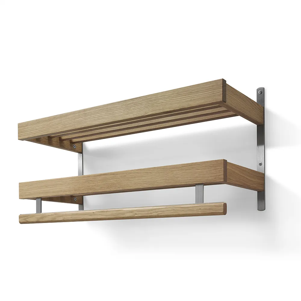 Oscarssons Möbel, Nadja Hattuhylly 80 cm 2 tasoa Lakattu tammi/teräs