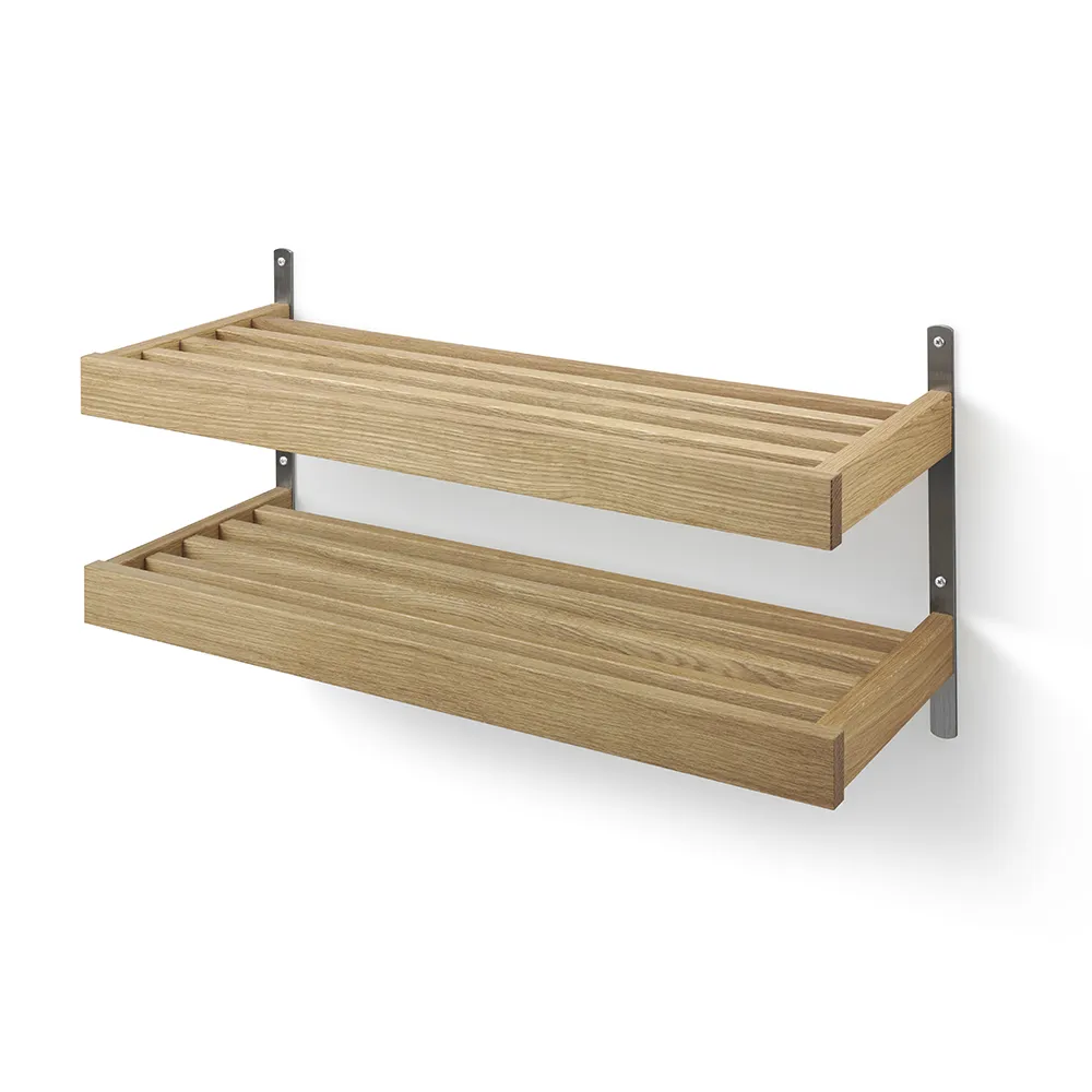Oscarssons Möbel, Nadja Kenkähylly 80 cm 2 tasoinen seinäkiinnitteinen Öljytty tammi/hiekkateräs