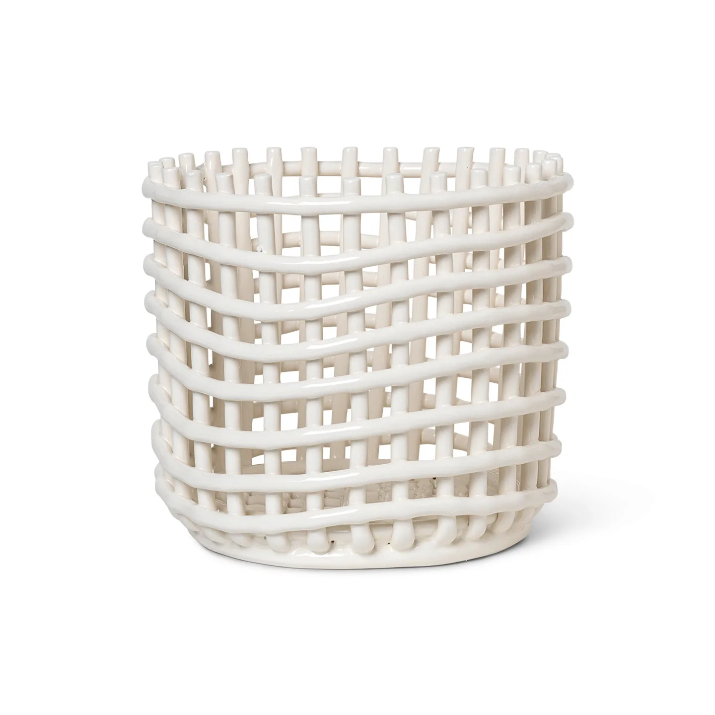 Ferm Living Ceramic punottu kori Ø 23,5 cm Off white