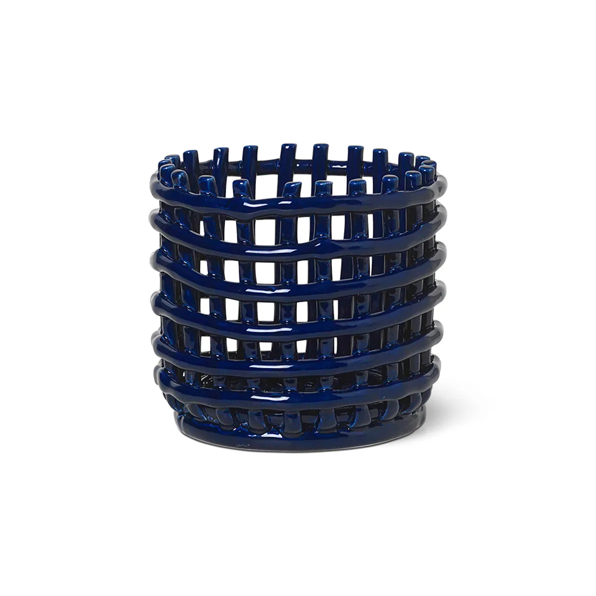 Ferm Living Ceramic punottu kori Ø 16 cm Sininen