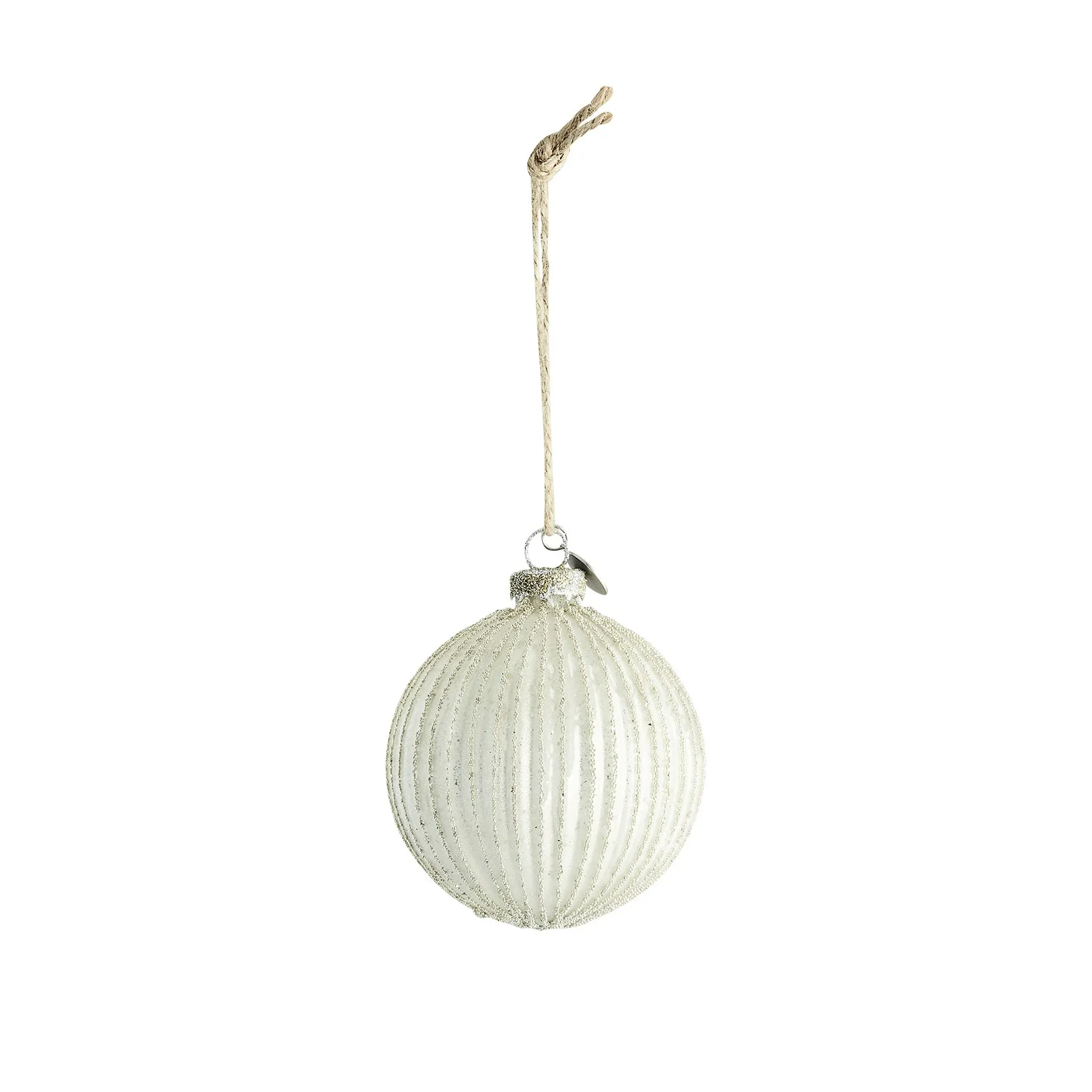 Lene Bjerre Norille joulukuusenpallo, Ø 8 cm Antique white-silver