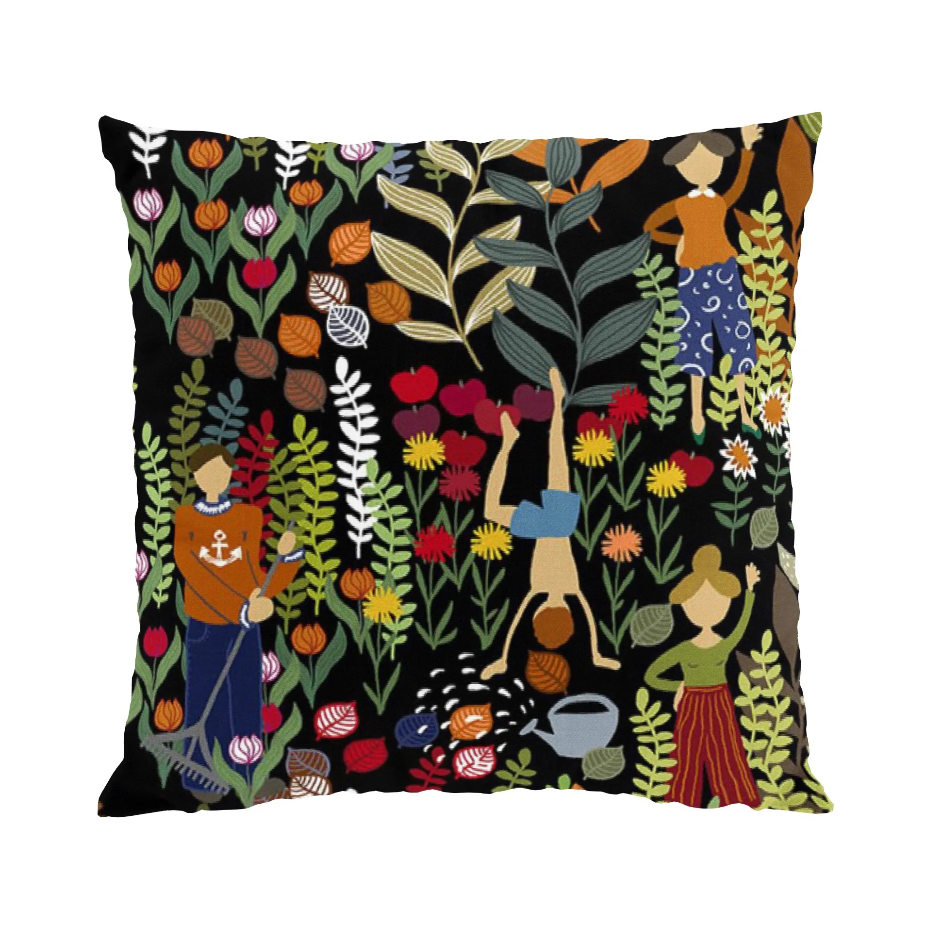 Arvidssons Textil Trädgård tyynynpäällinen 47x47 cm Musta-monivärinen