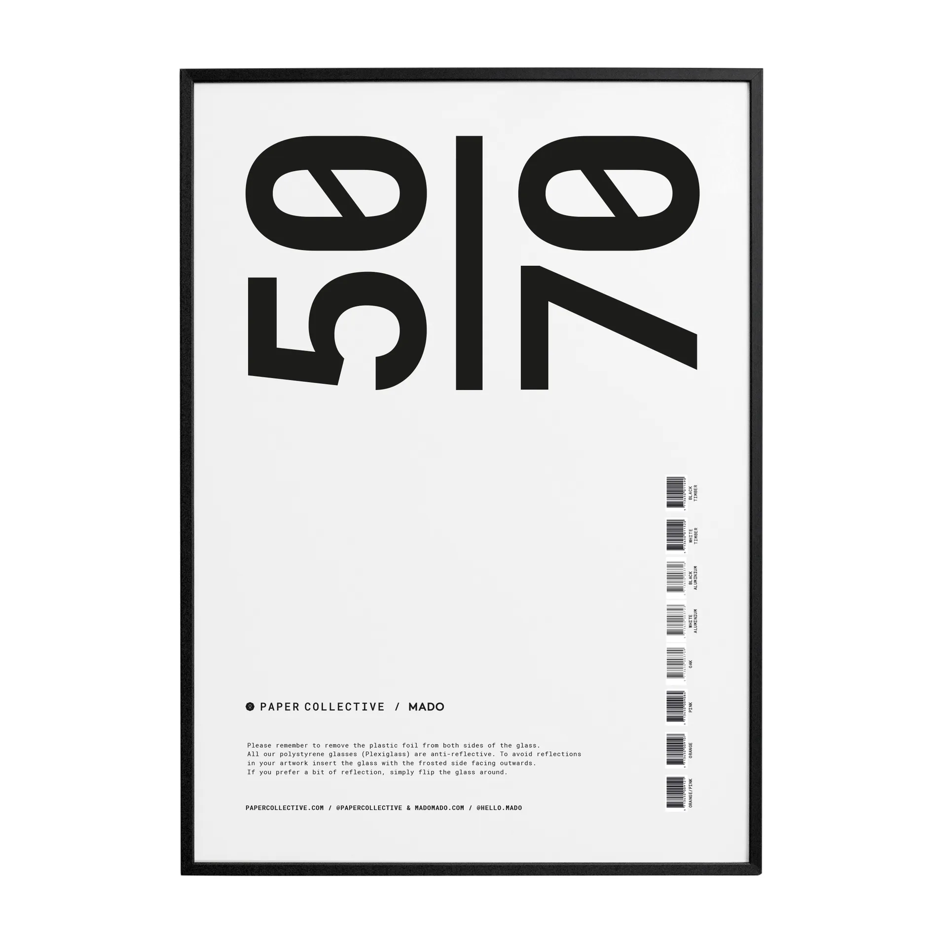 Paper Collective Paper Collective kehys, pleksilasi-musta 50x70 cm