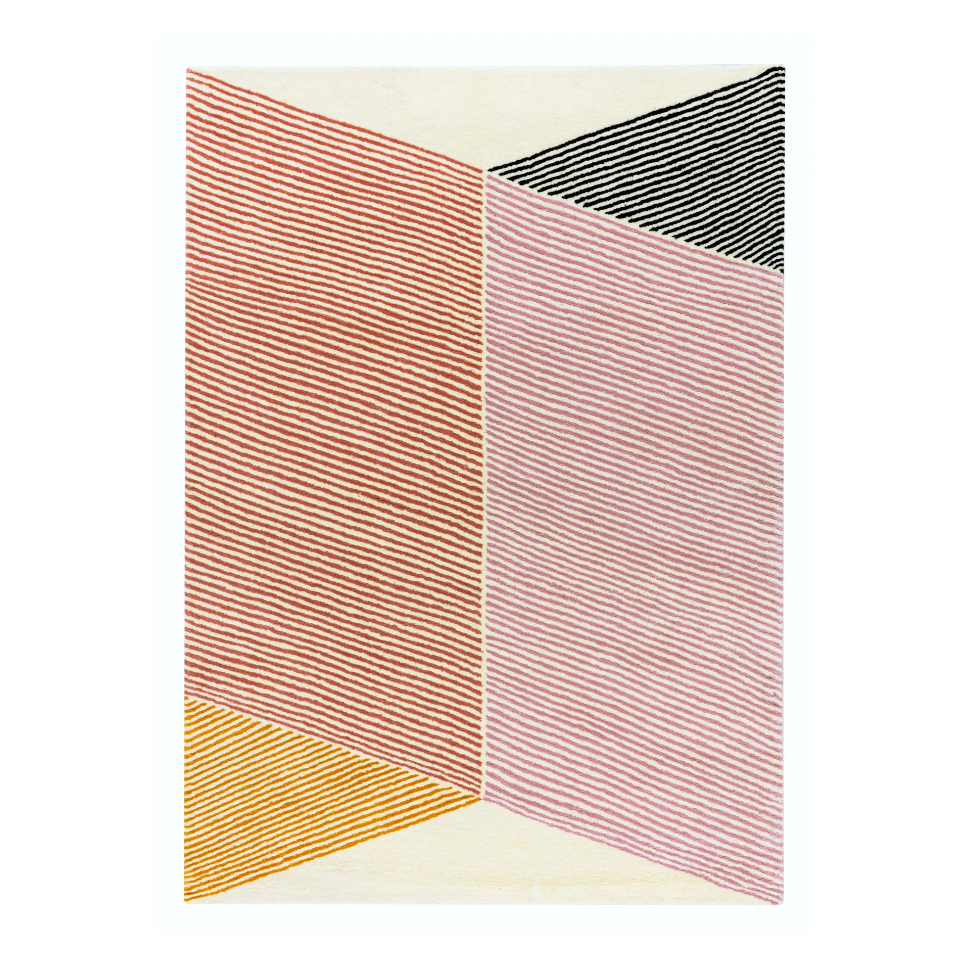 NJRD Rectangles-villamatto, vaaleanpunainen 170x240 cm
