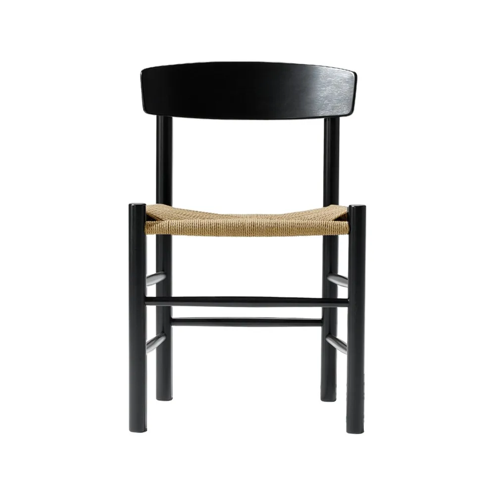 Fredericia Furniture J39-tuoli Musta lakattu tammi punottu natur
