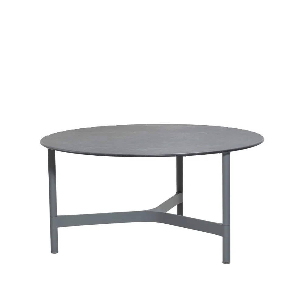Cane-line Twist sohvapöytä, suuri Ø90 cm Fossil black-light grey