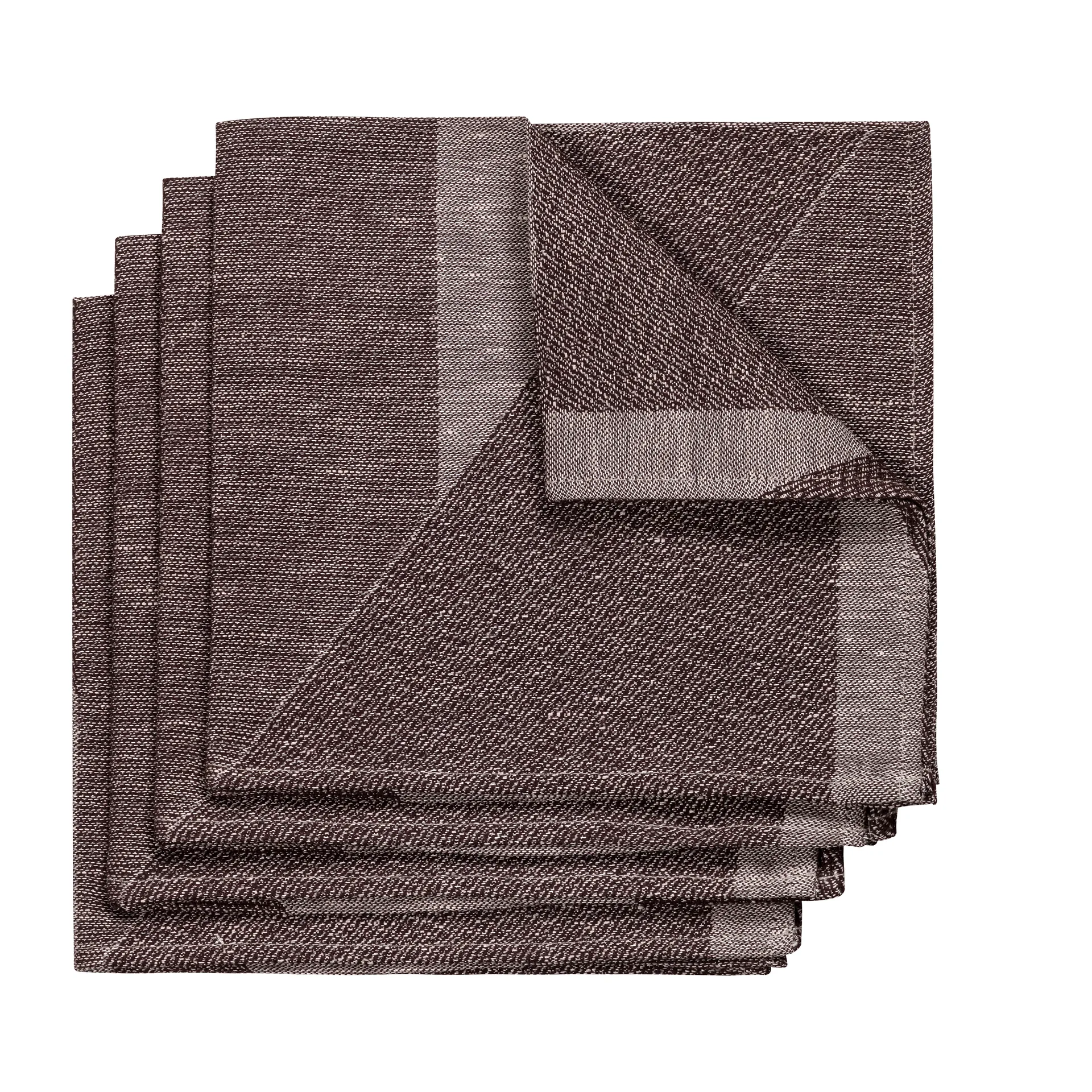 NJRD Metric lautasliina 47x47 cm 4-pack Ruskea-valkoinen