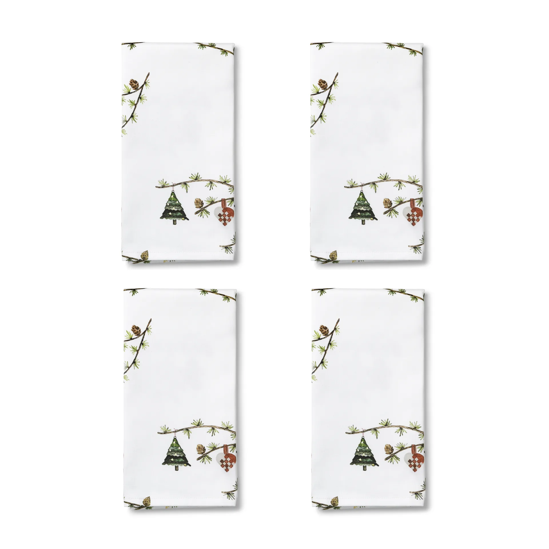 Kähler Hammershøi Christmas kangaslautasliina 45x45 cm 4-pack Valkoinen