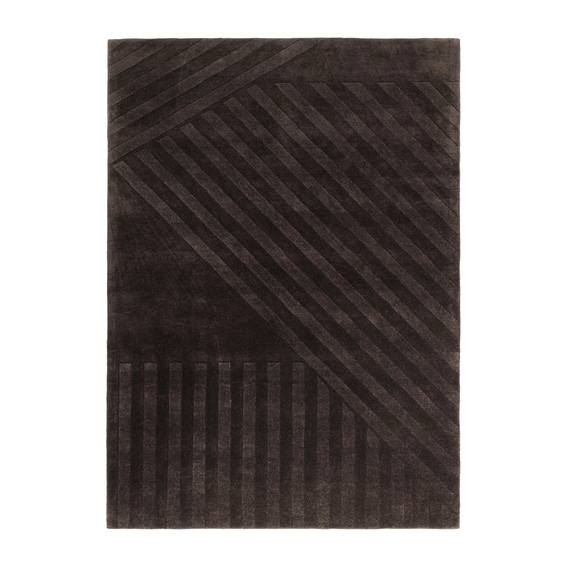 NJRD Levels Stripes villamatto Ruskea, 170x240 cm