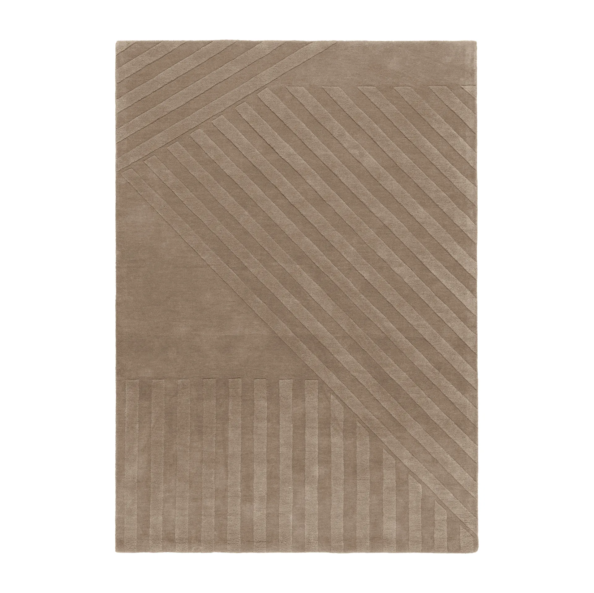 NJRD Levels Stripes villamatto Myyränruskea, 170x240 cm