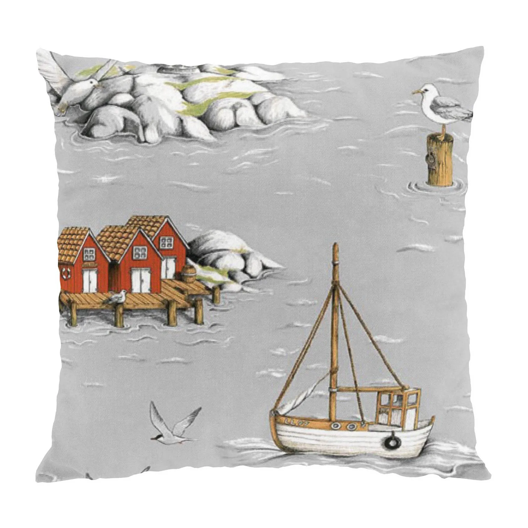 Arvidssons Textil Fiskeskär tyynyliina 47x47 cm Harmaa
