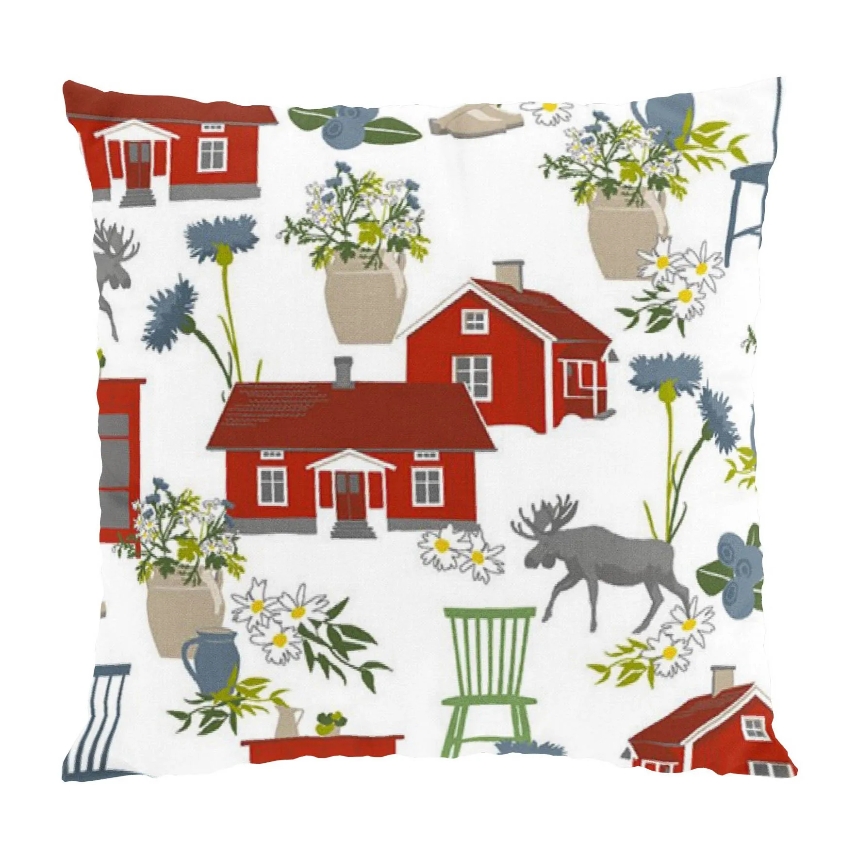Arvidssons Textil Strövtåg tyynyliina 47x47 cm Punainen