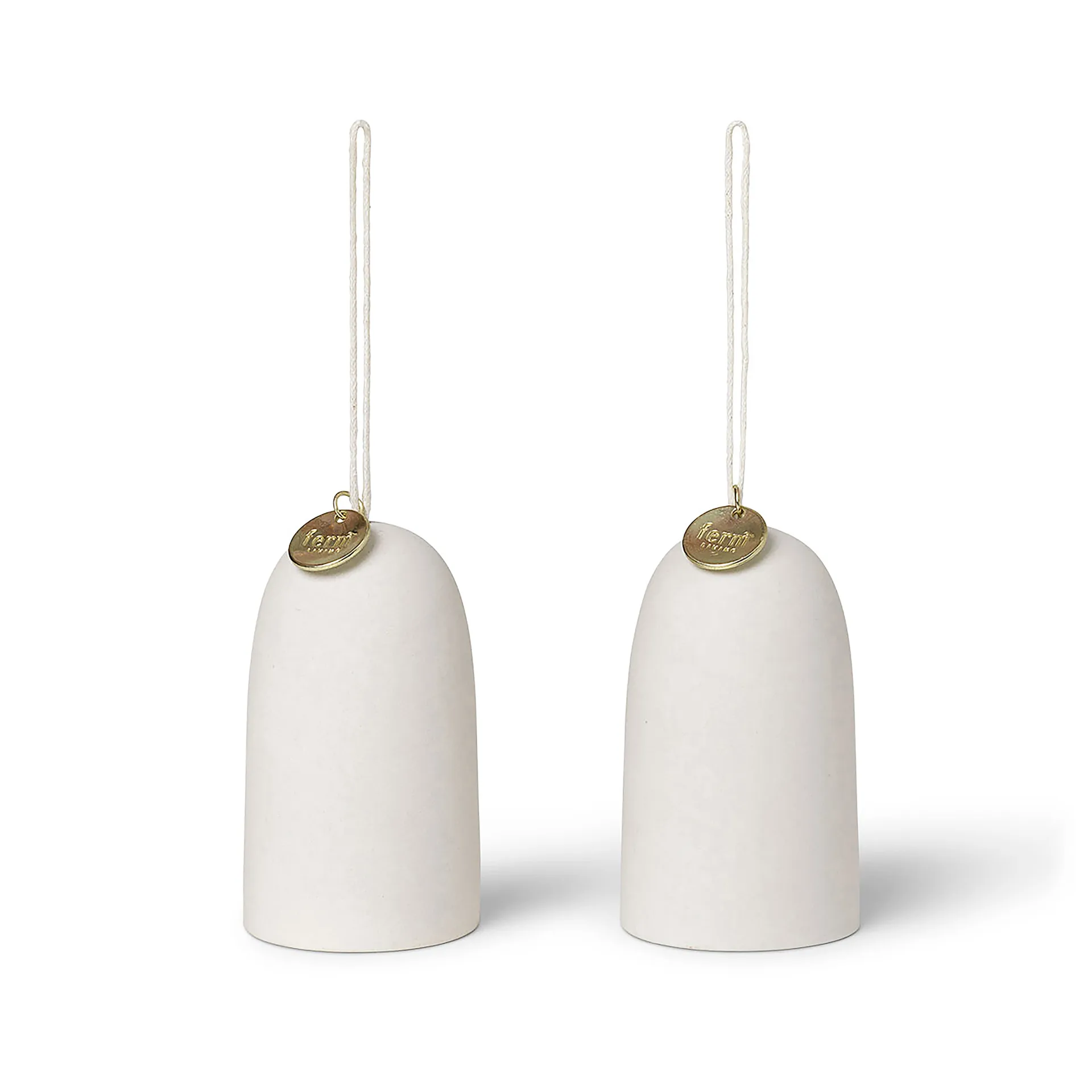 Ferm Living Bell kello joulukoriste Ø4 cm 2-pack Off-white