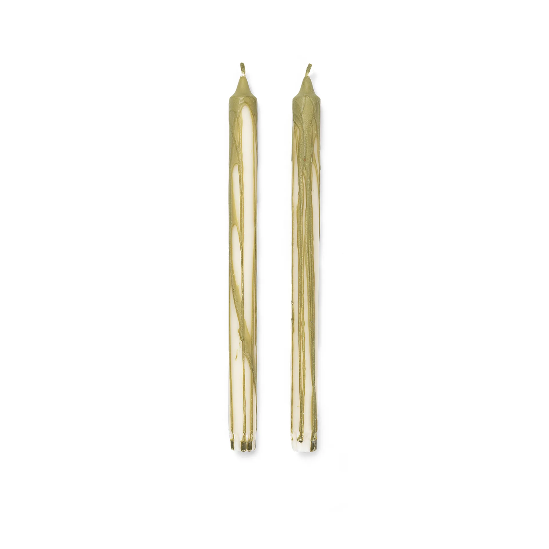 Ferm Living Dryp steariinikynttilä 2-pack Olive