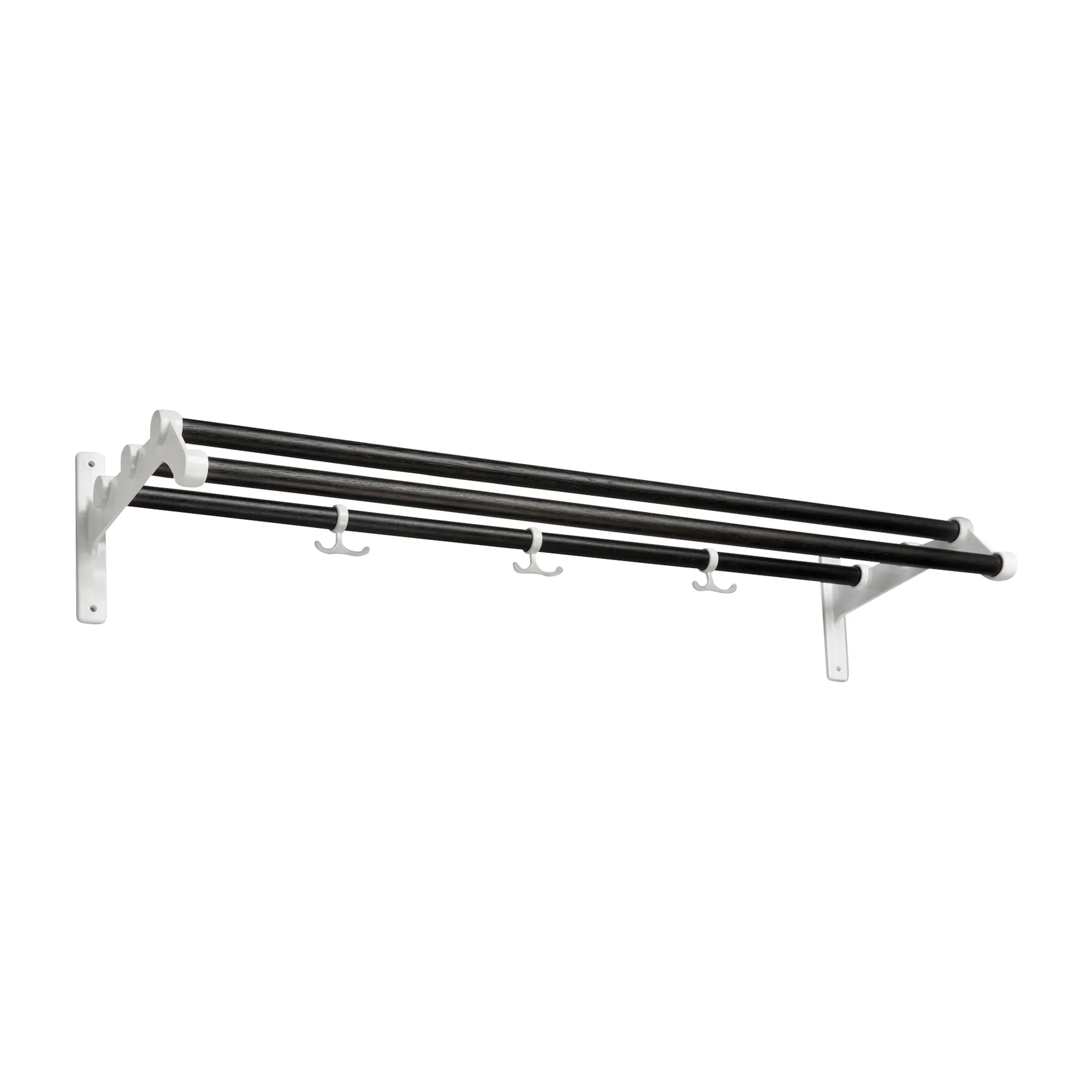 Essem Design Nostalgi 291 -hattuhylly 100 cm Mustaksi petsattu tammi-valkoinen