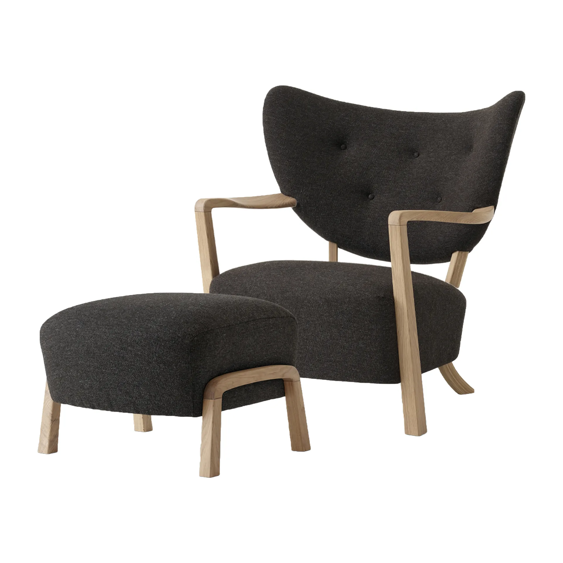 &Tradition Wulff Lounge Chair ATD2 -nojatuoli sis. rahin ATD3 Öljytty tammi-Hallingdal 376