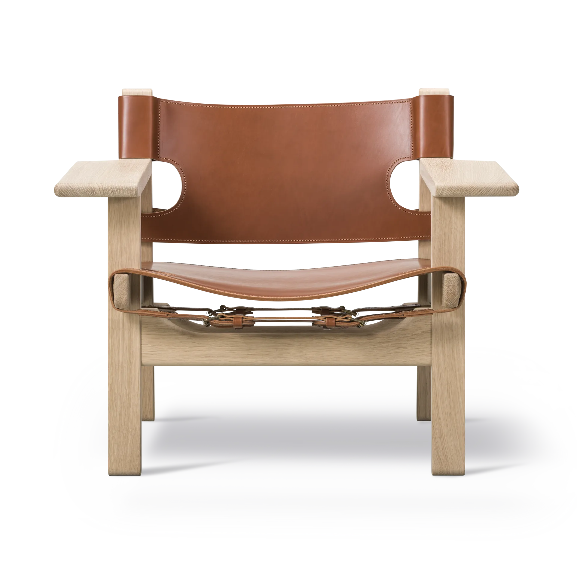 Fredericia Furniture Espanjalainen tuoli nojatuoli Nahka konjakki-saippuoitu tammi