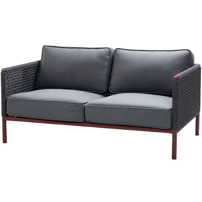 Cane-line, Encore 2-paikkainen sohva Grey / Bordeaux