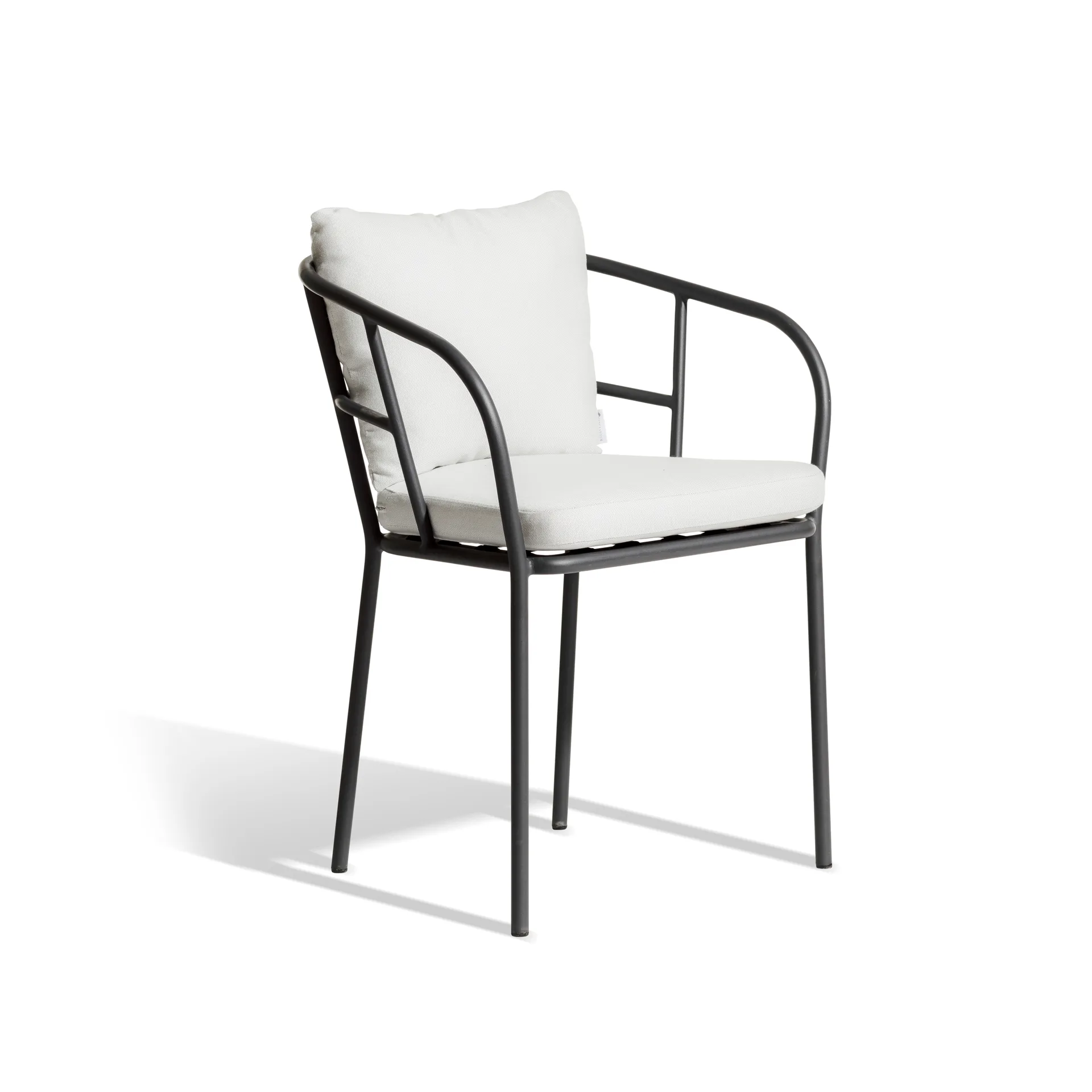 Skargaarden Saltö Dining nojatuoli Sunbrella silver grey-jalusta charcoal grey