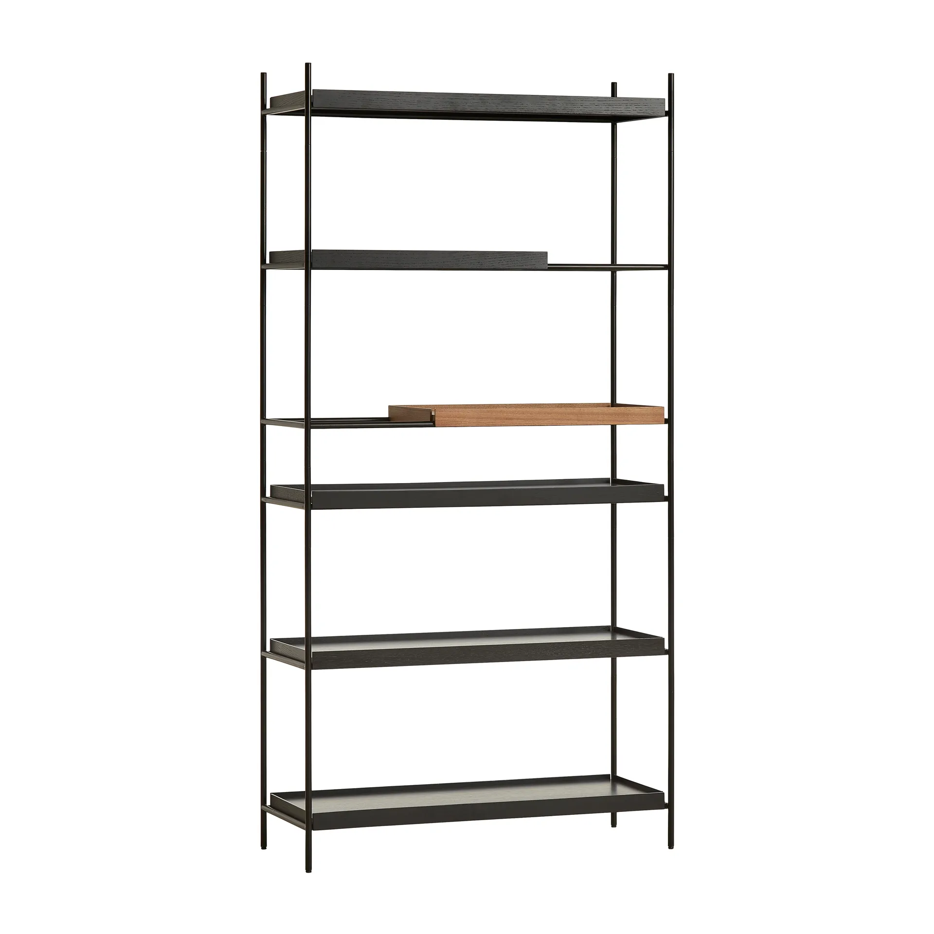 Woud Tray hylly korkea saksanpähkinä, 100x201 cm Malli 5