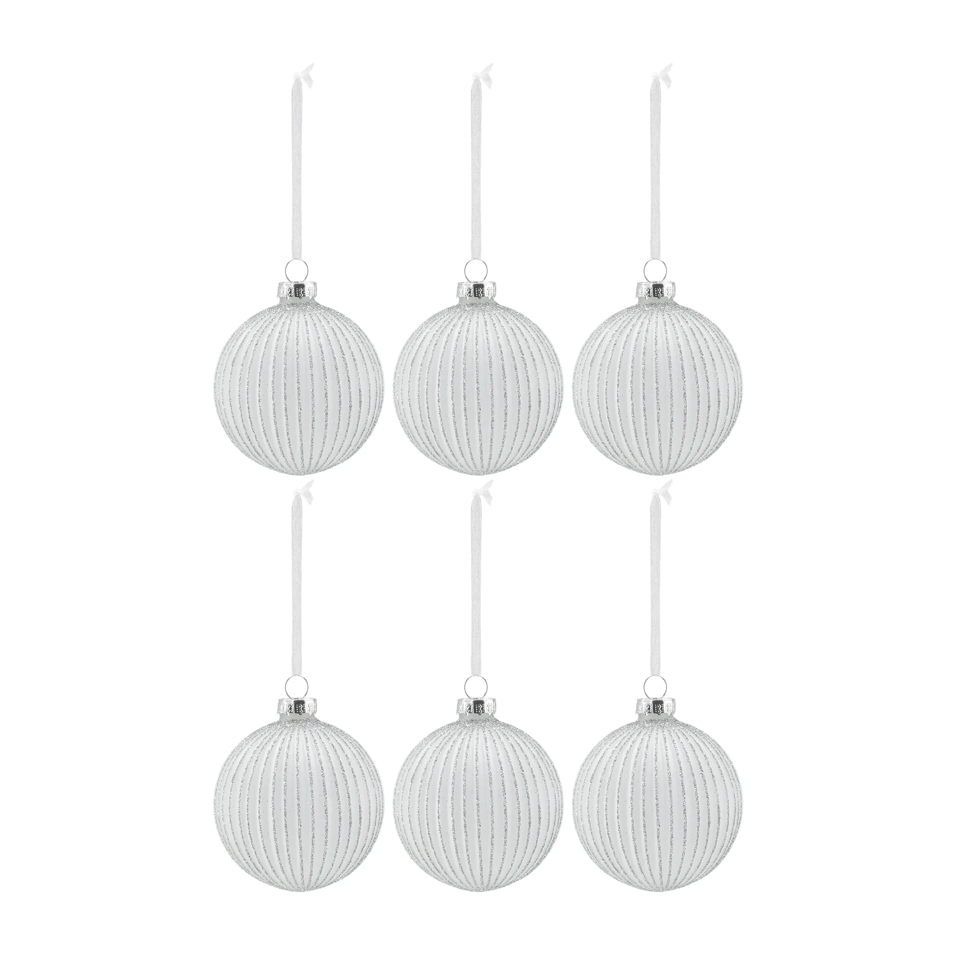 Scandi Living Holiday joulukuusenpallo 6 kpl White