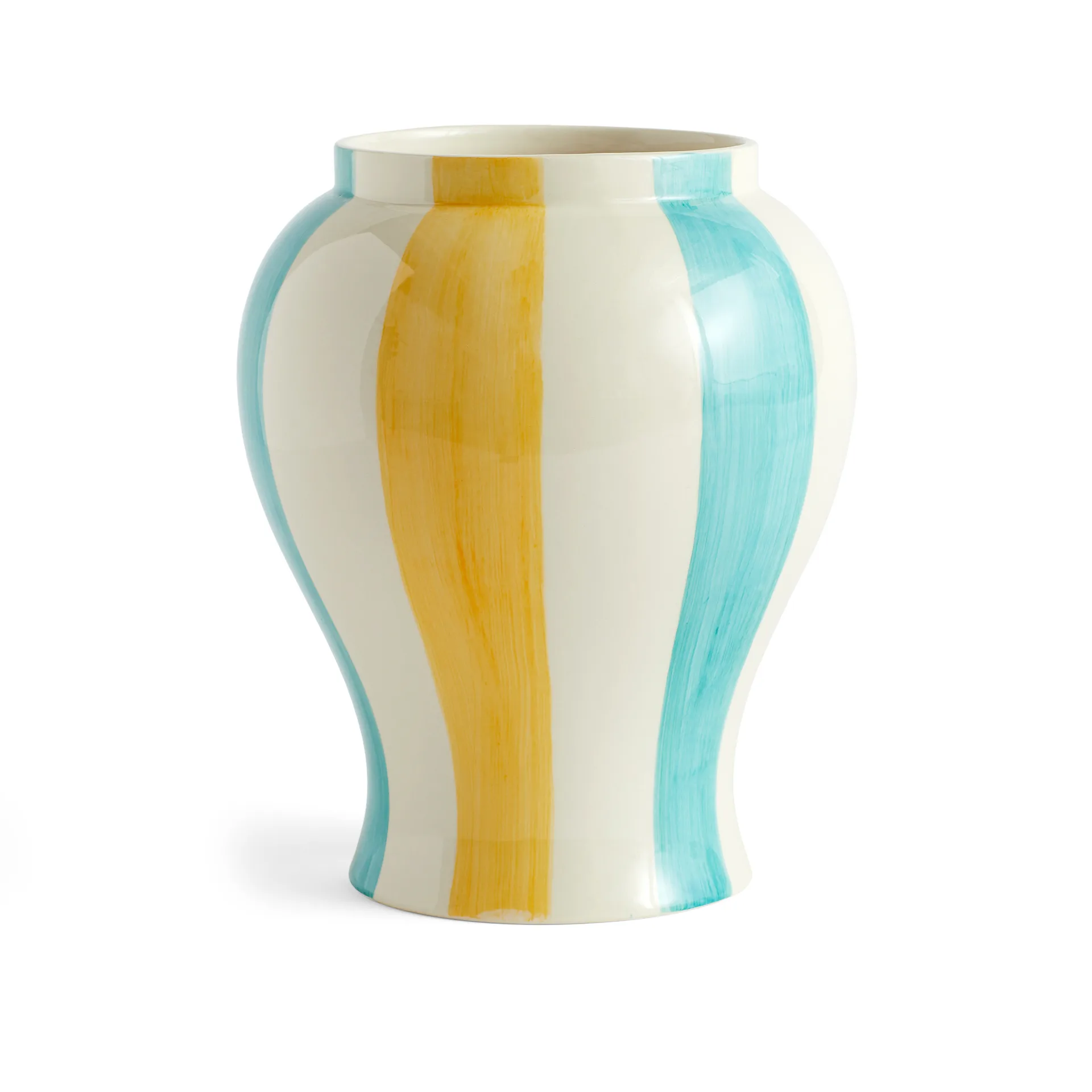 HAY Sobremesa stripe maljakko L 25 cm Green-yellow