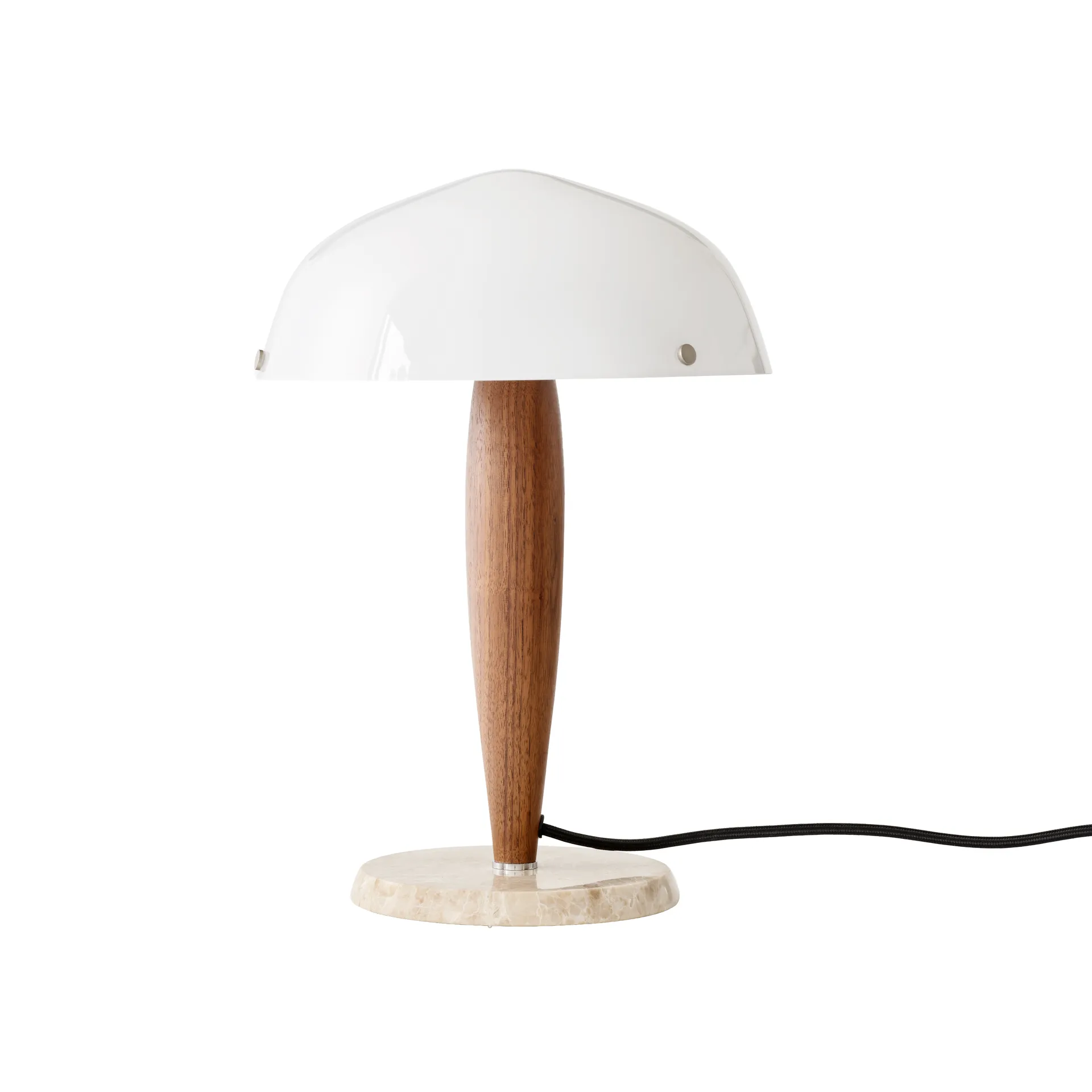&Tradition Herman SHY3 -pöytävalaisin walnut & cream marble, tekstiilijohto
