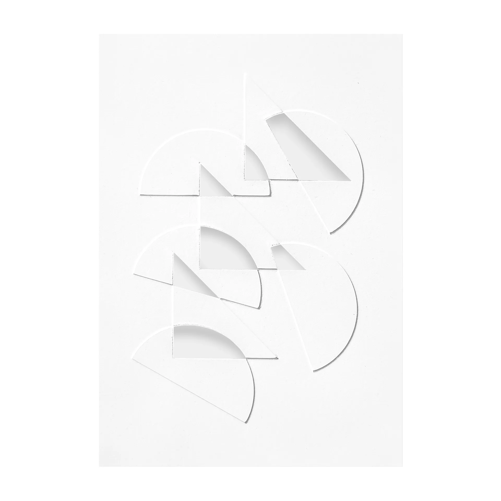 MOEBE Relief taideteos half moons & triangles 29,7 x 42 cm Off White