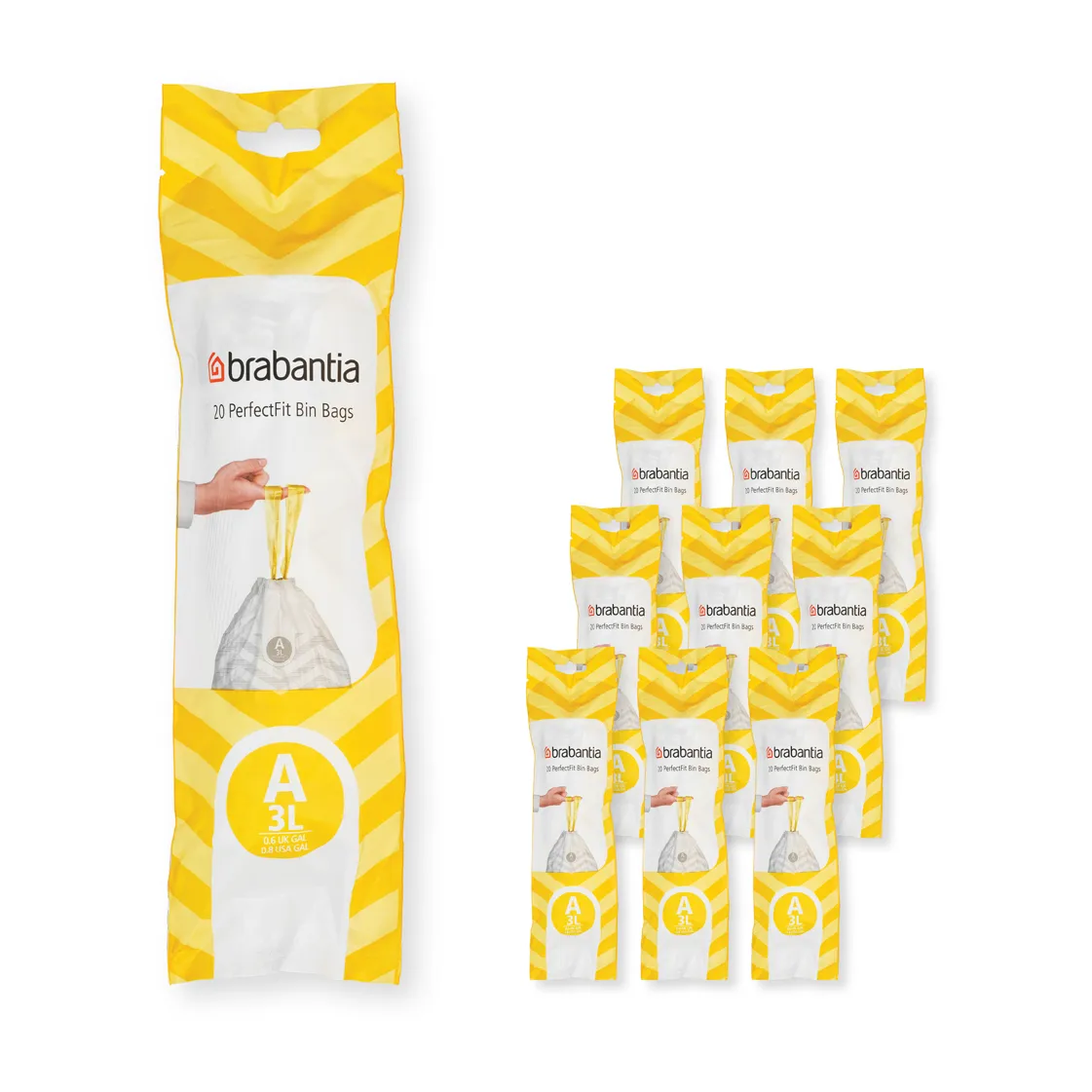 Brabantia Brabantia PerfectFit roskapussi 200 pussia Malli A, 3 l