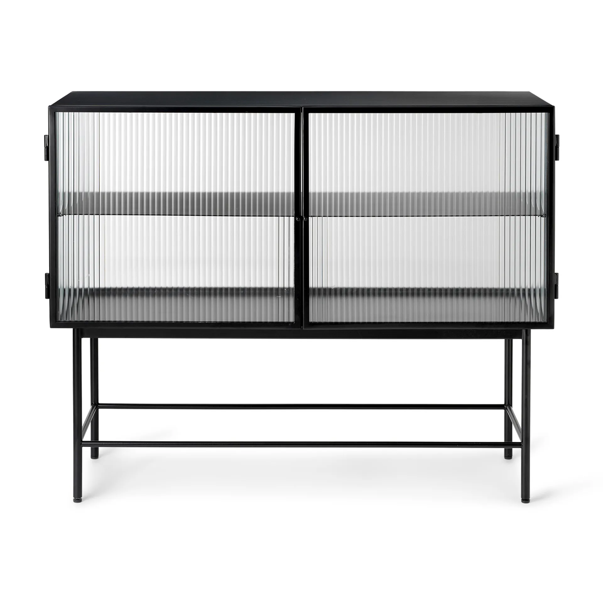 Ferm Living Haze sivupöytä Black-aaltoileva lasi