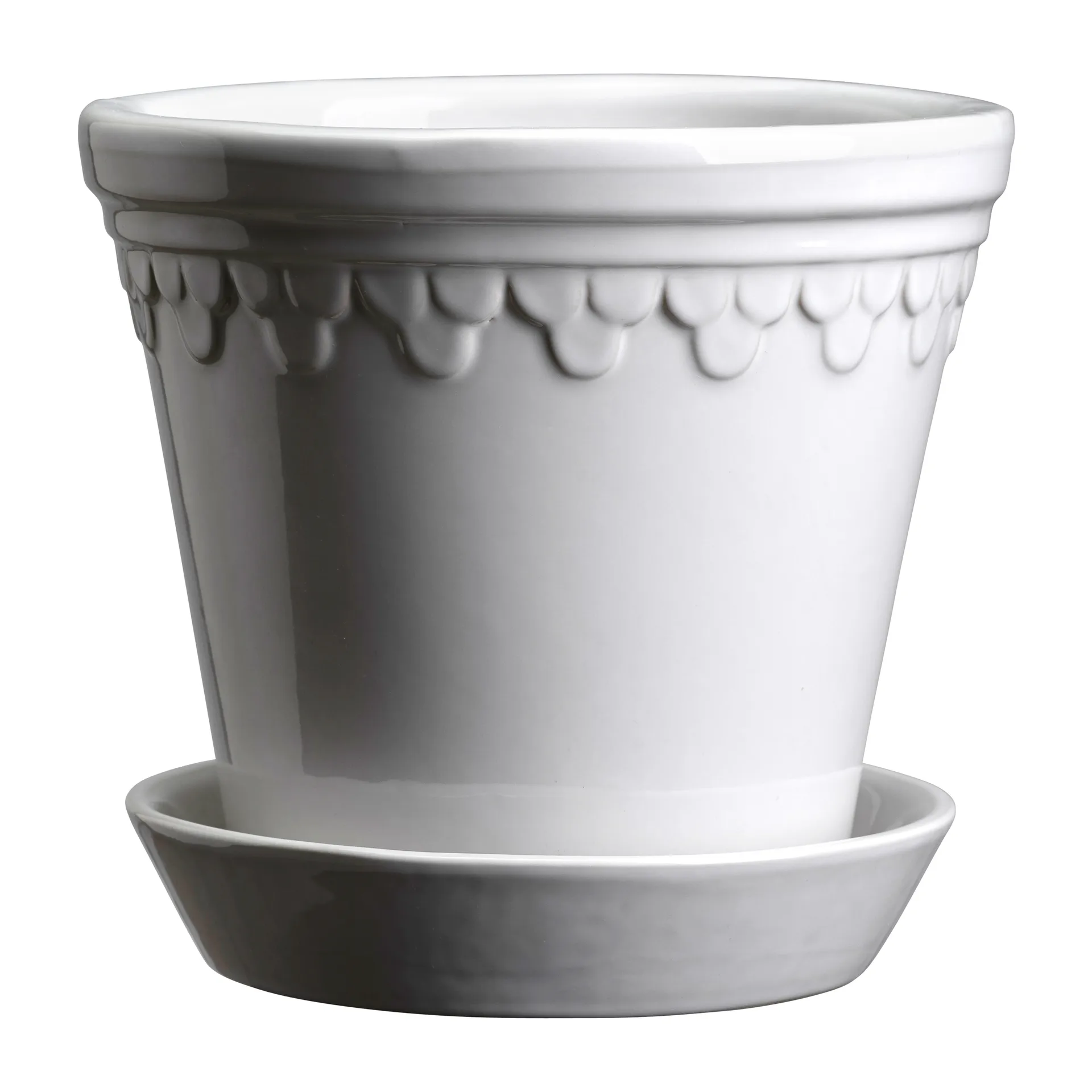 Bergs Potter Københavner ruukku lasitettu Ø16 cm Mineral White