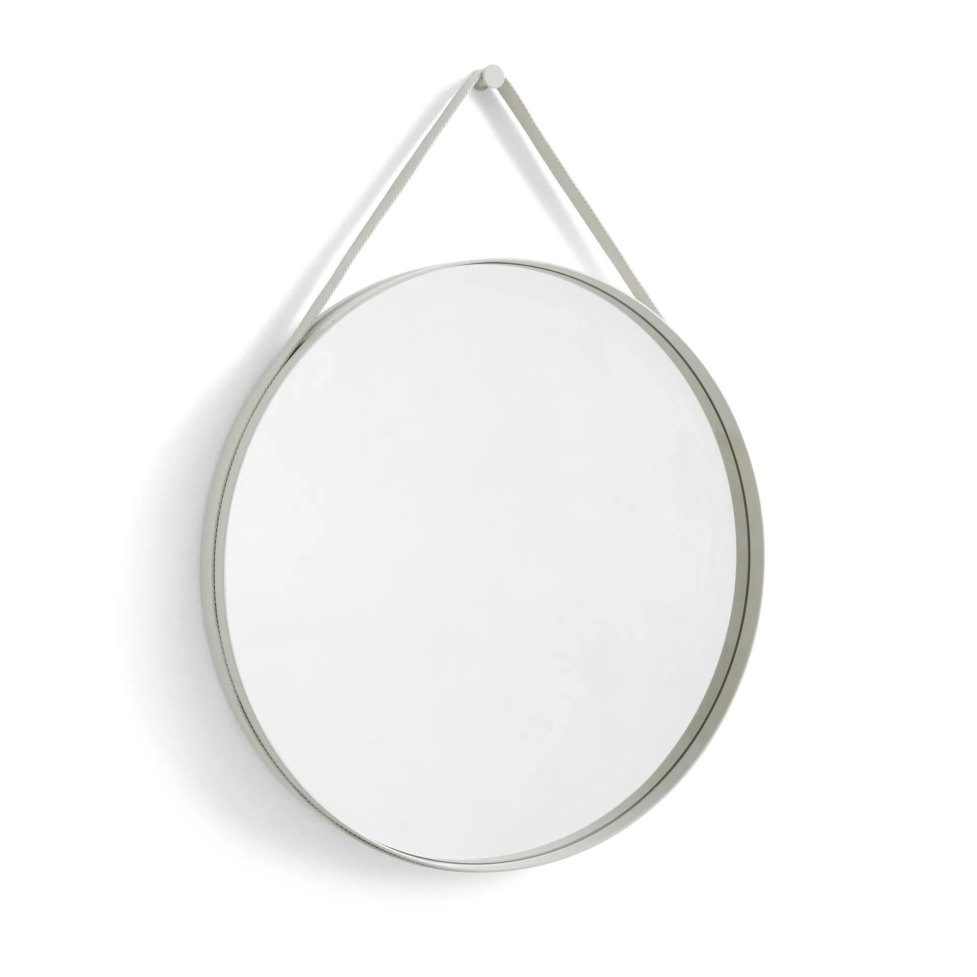 HAY Strap Mirror -peili Ø 70 cm Light grey