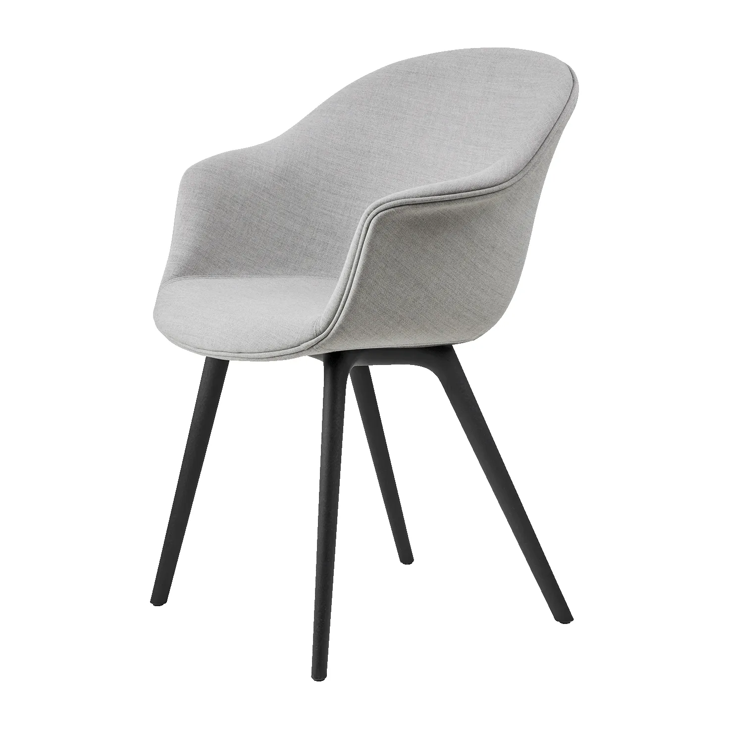 GUBI Bat Dining Chair fully upholstered plastic base Remix 3 nro 123-black