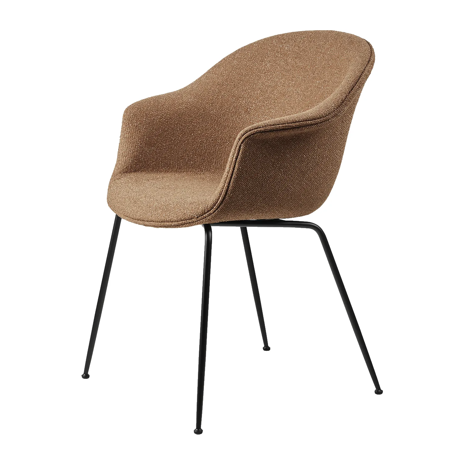 GUBI Bat Dining Chair Fully Upholstered -tuoli Around bouclé 032-black