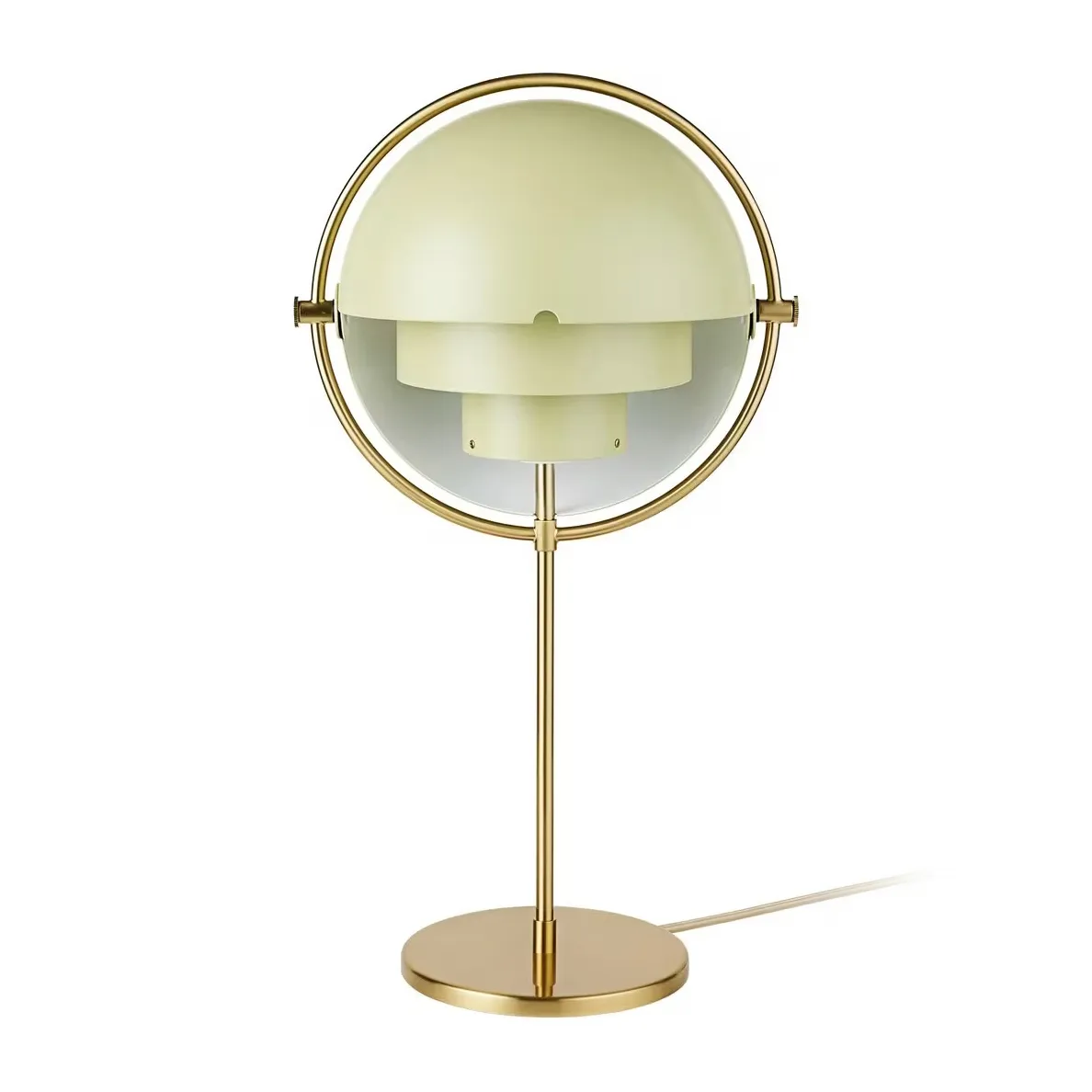 GUBI Multi-Lite pöytälamppu Brass-desert sage