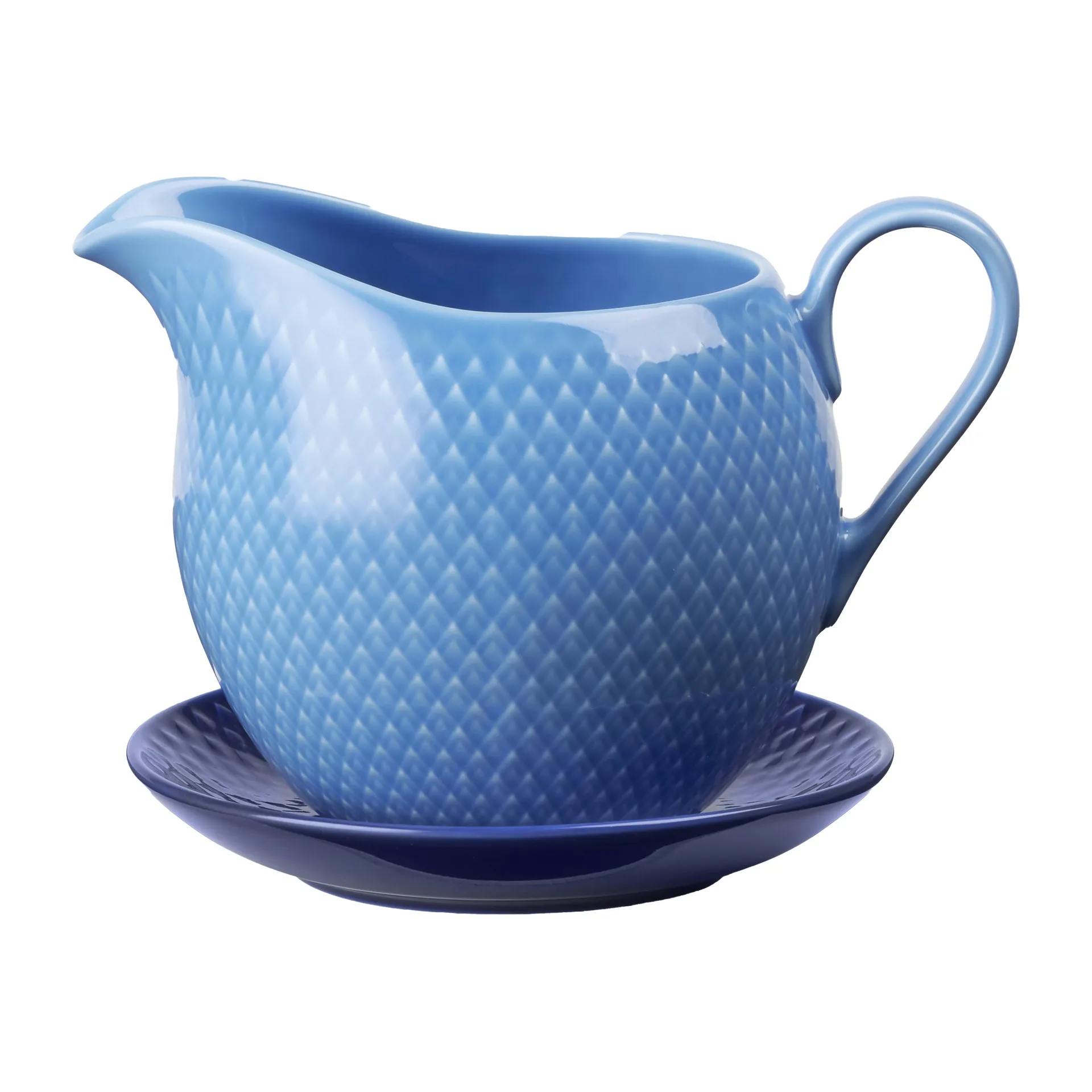 Lyngby Porcelæn Rhombe kastikekannu, 67 cl Sininen