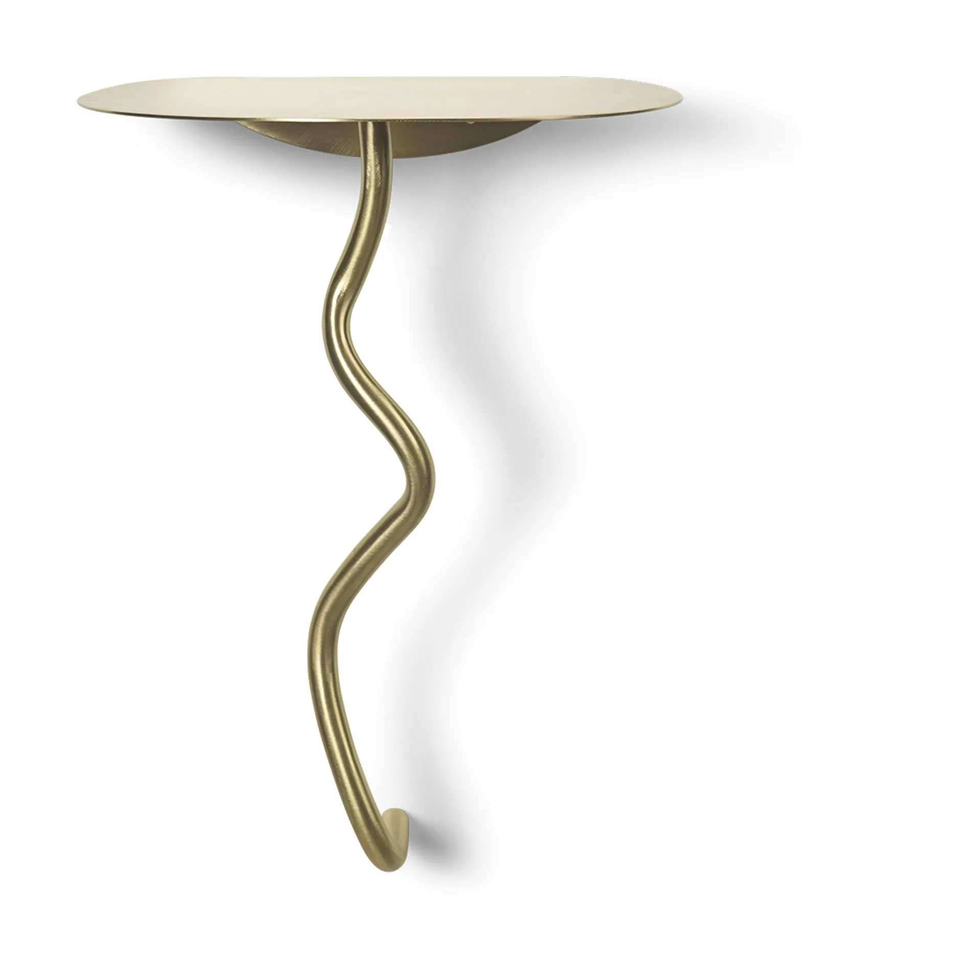Ferm Living Curvature seinäpöytä Brass