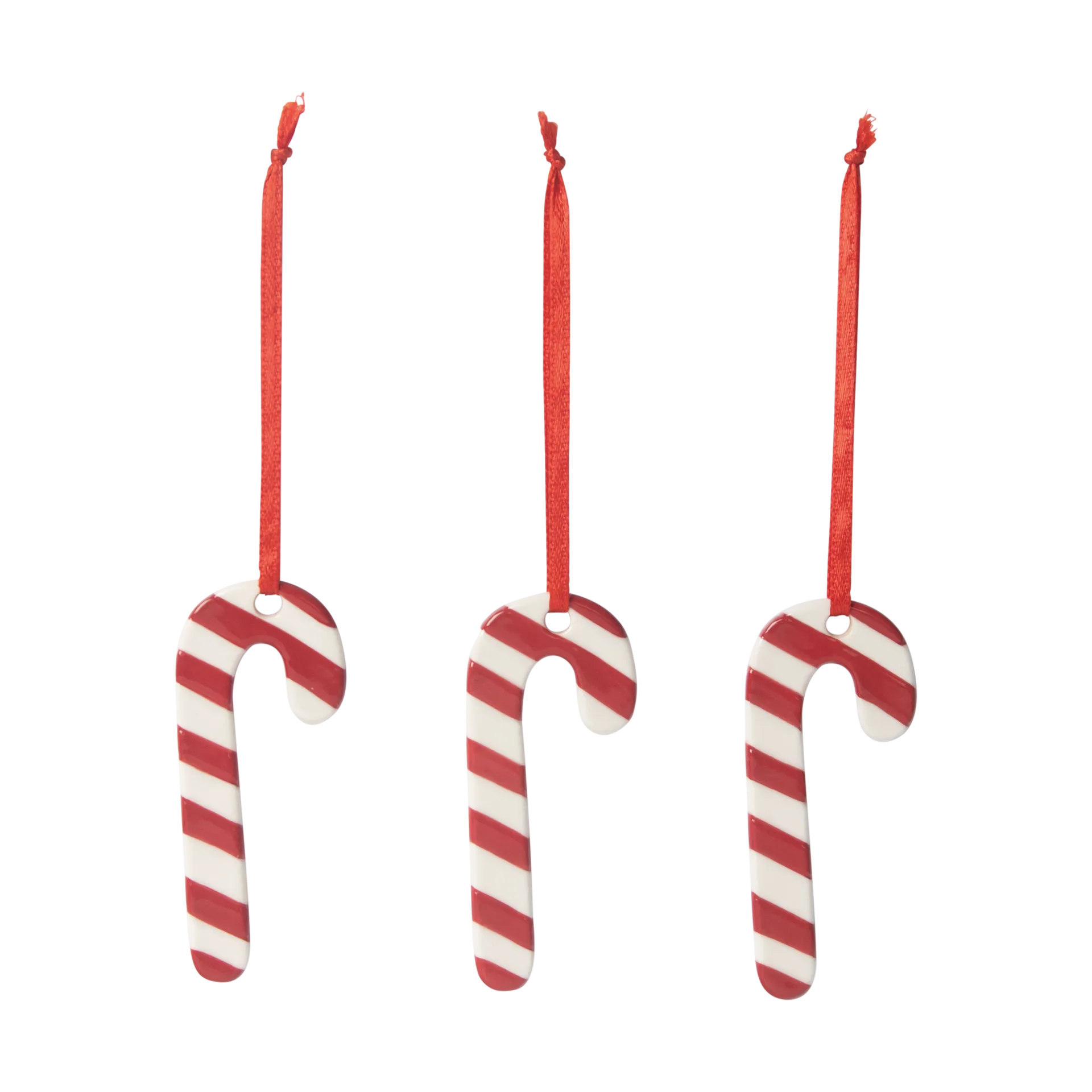 Pluto Design Polkagris joulukuusenkoriste 3-pakkaus Valkoinen-punainen