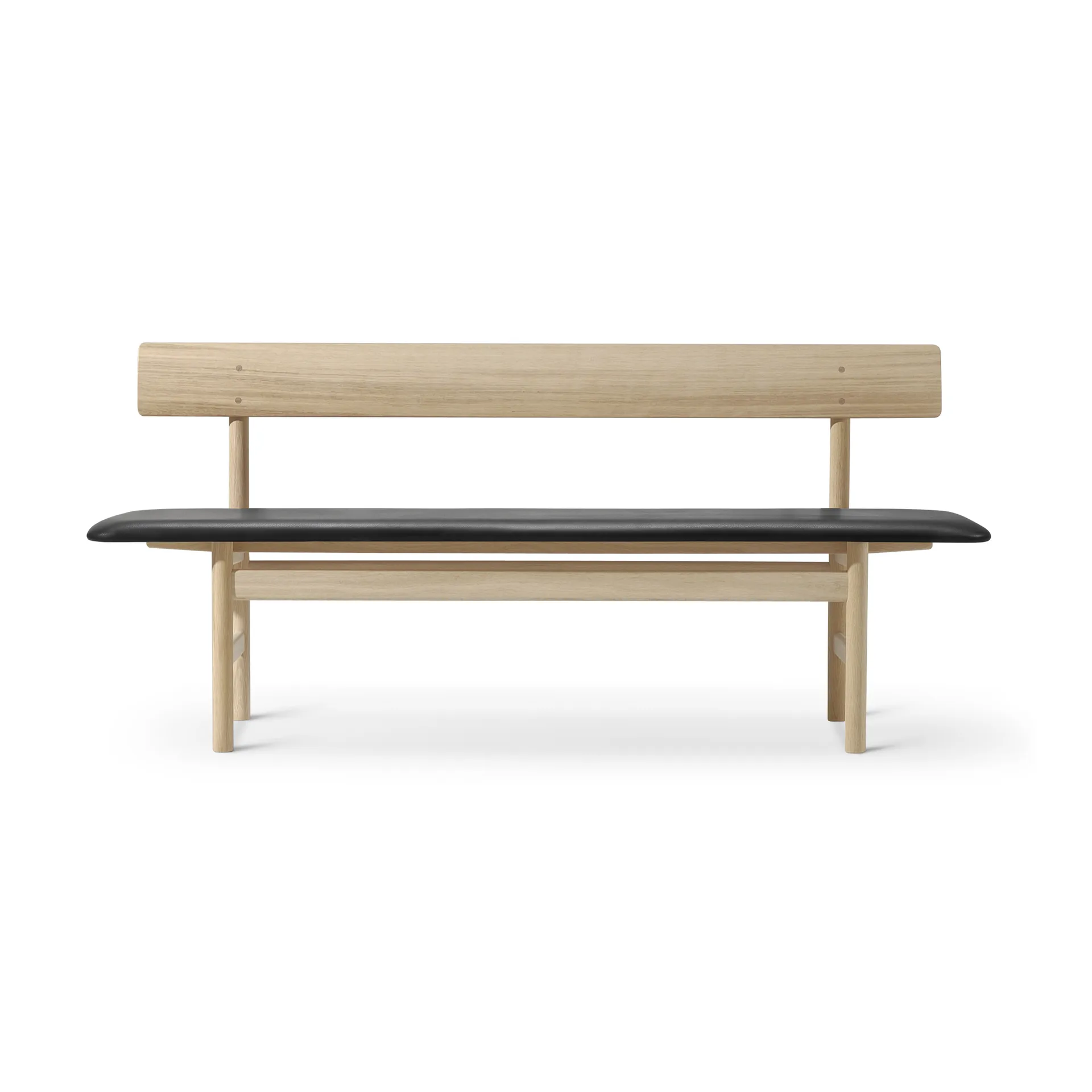Fredericia Furniture Mogensen 3171 penkki Saippuoitu tammi nahka omni 301 black