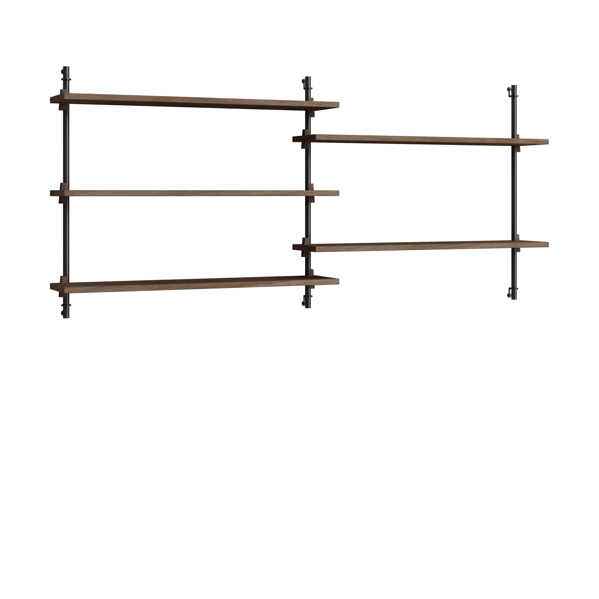 MOEBE Moebe wall shelving ws.65.2.B Poltettu tammi-musta